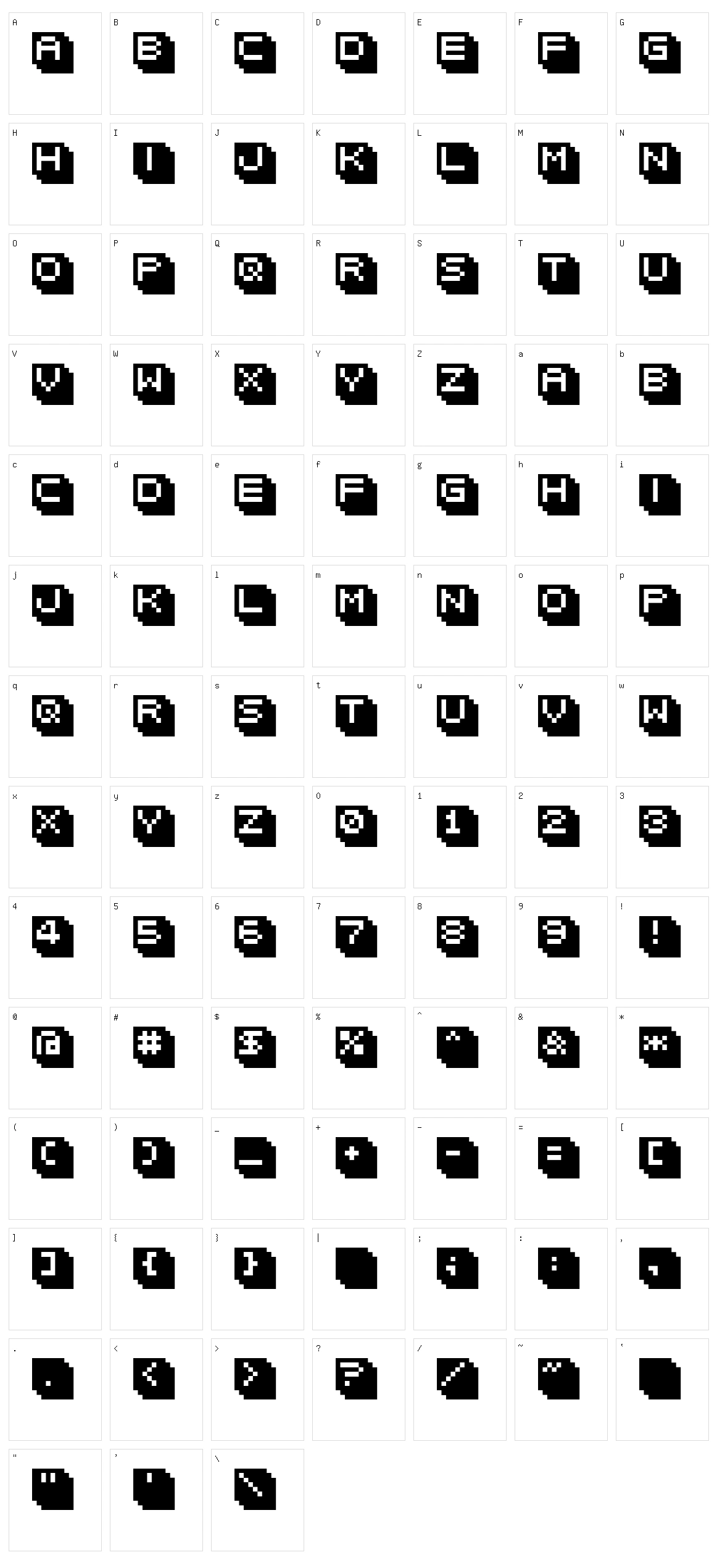 Bitween 10 Character Set