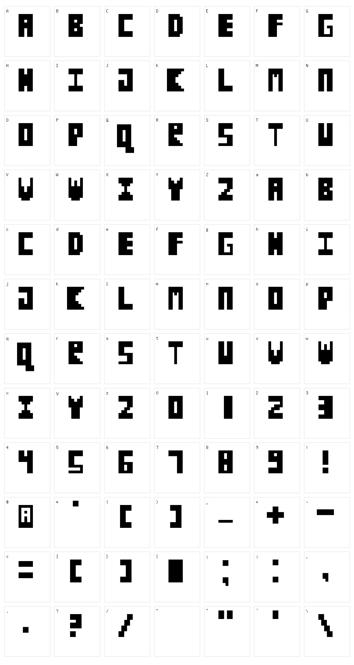 BL Alzyer Character Set