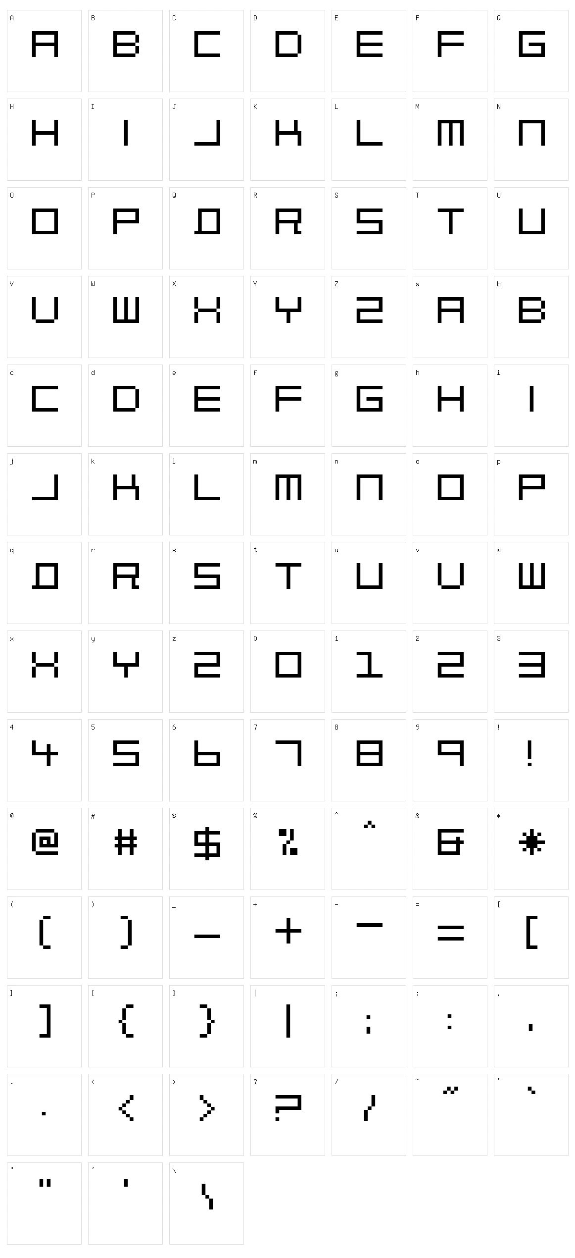 Block Out 2097 Character Set