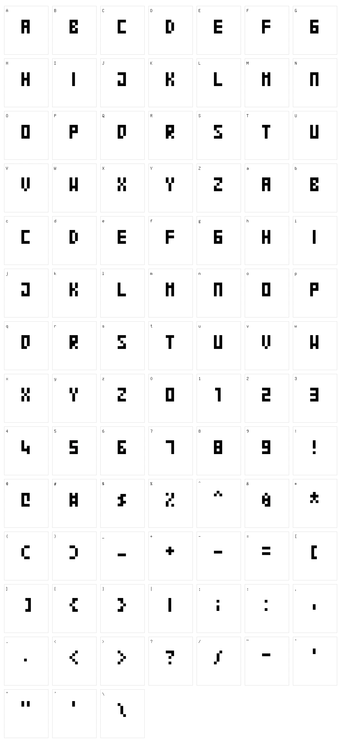 Blocko Character Set