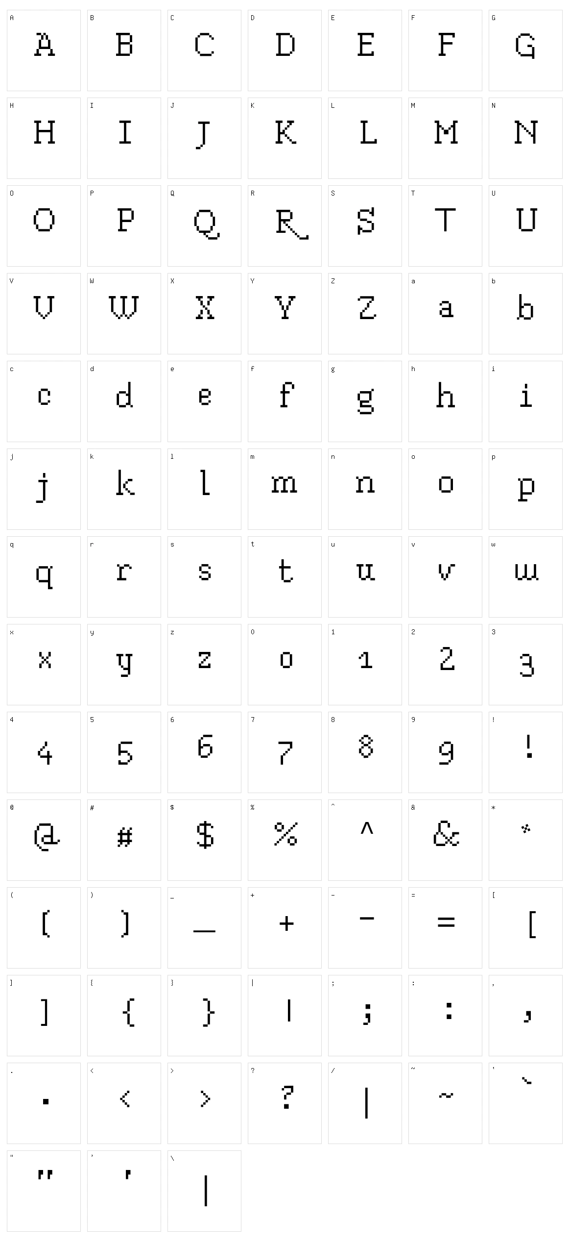 Blokus Character Set