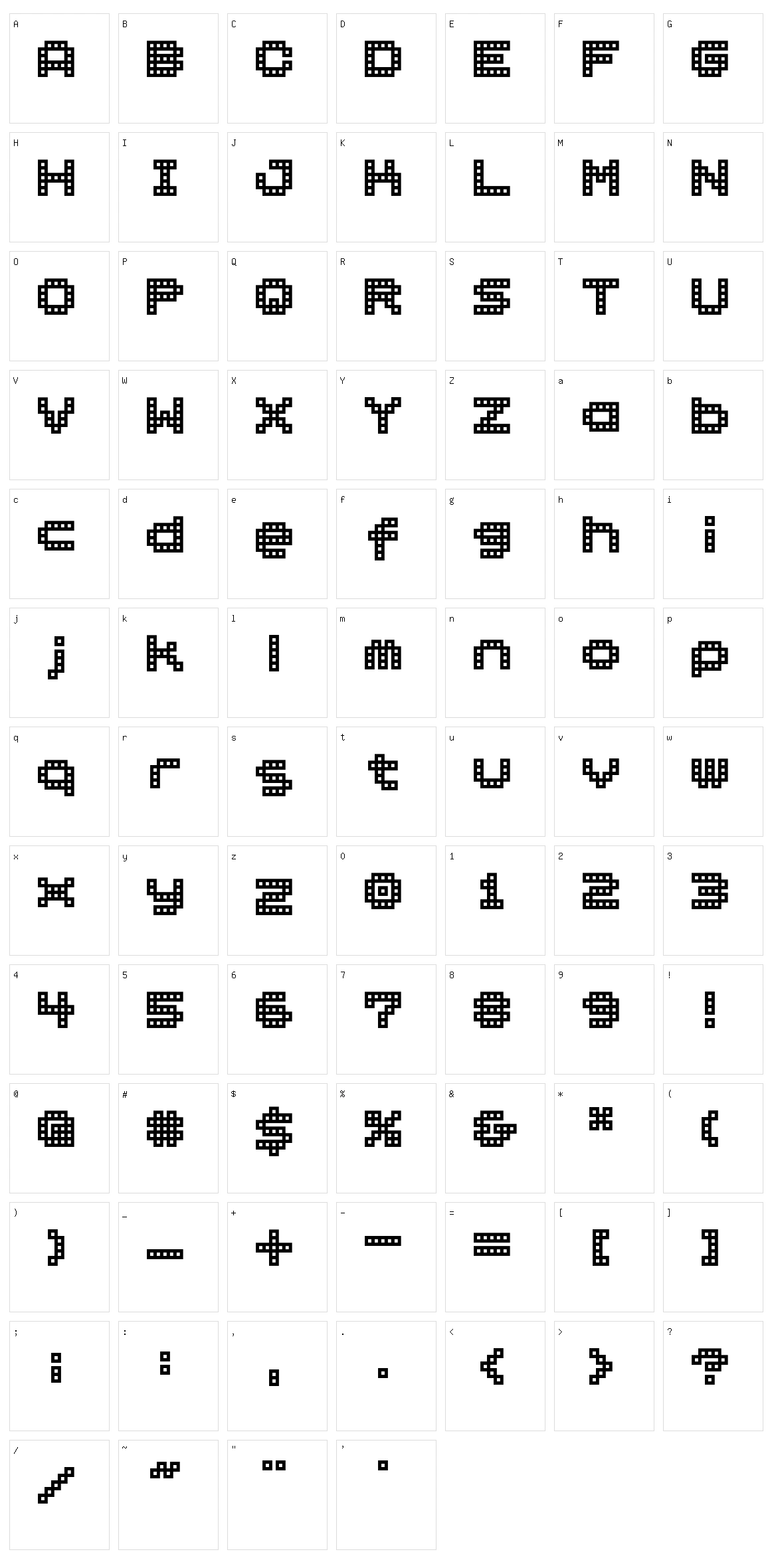 BM Block Character Set