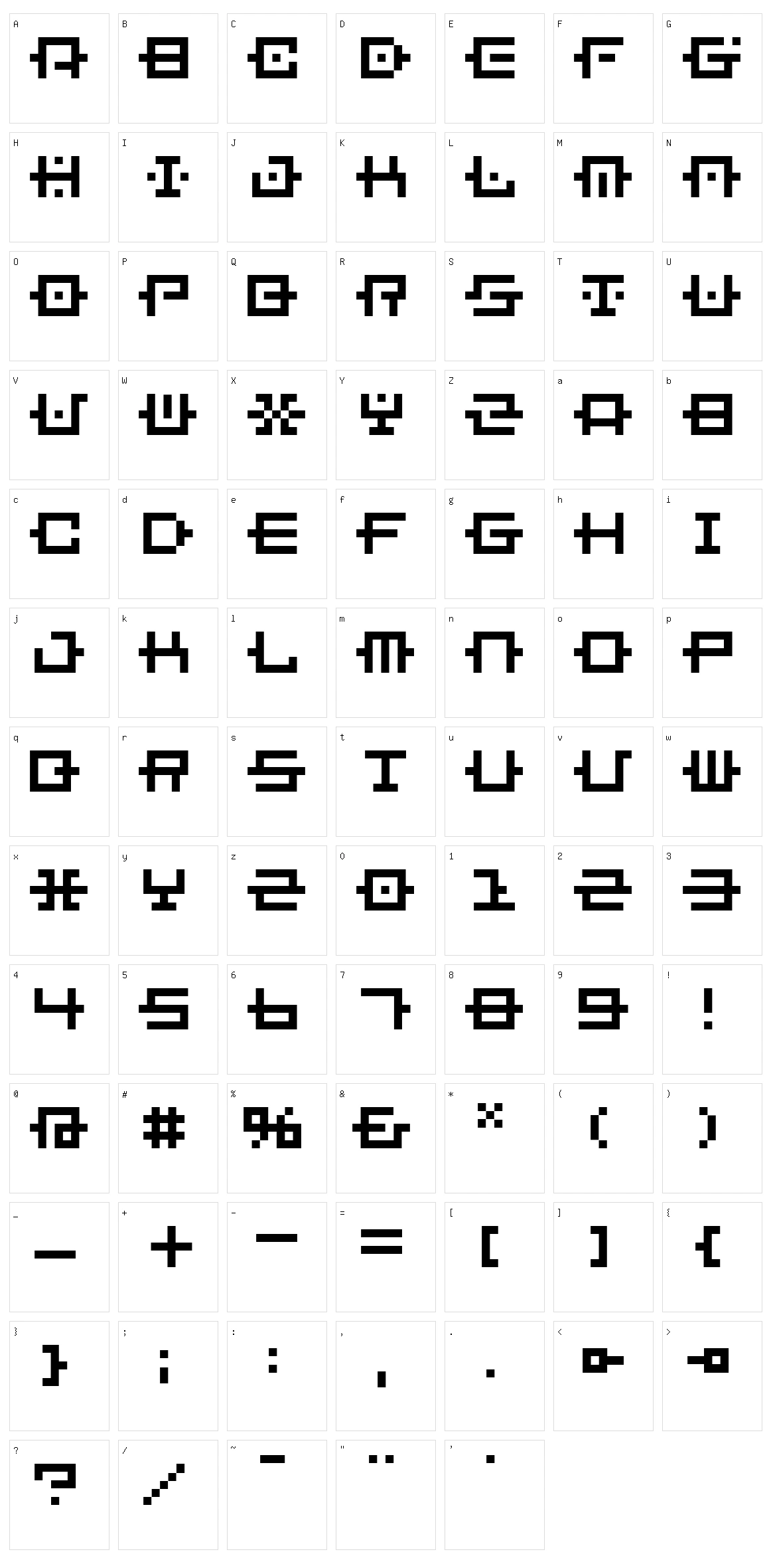 BM Chain Character Set