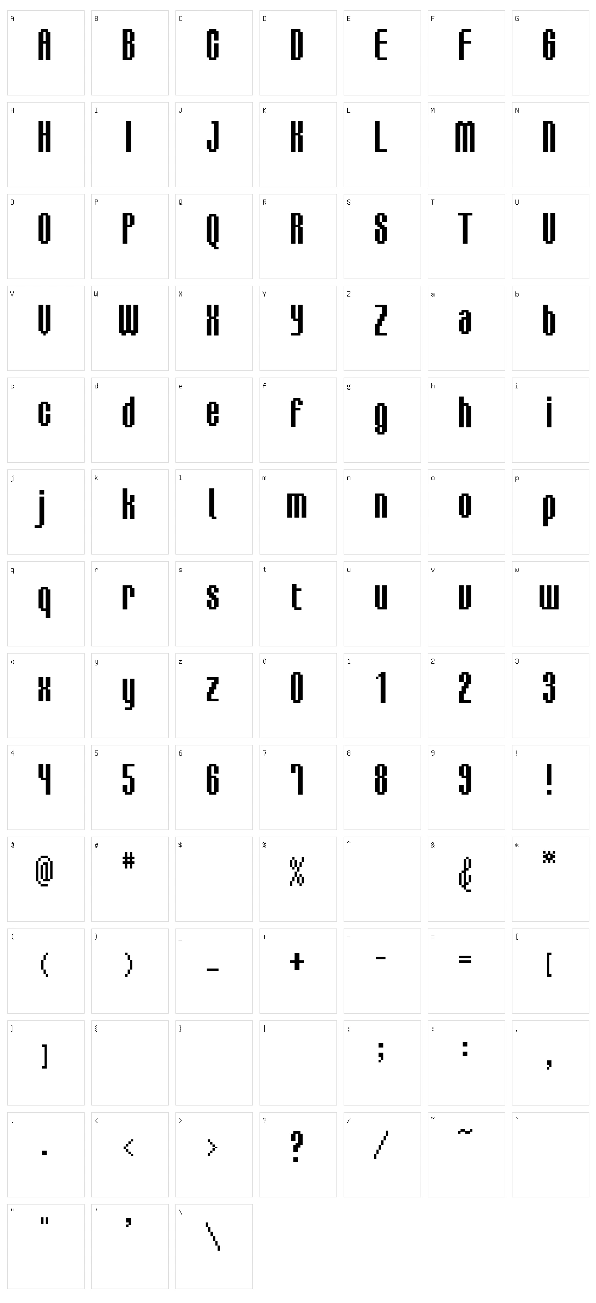 BM Delico Character Set