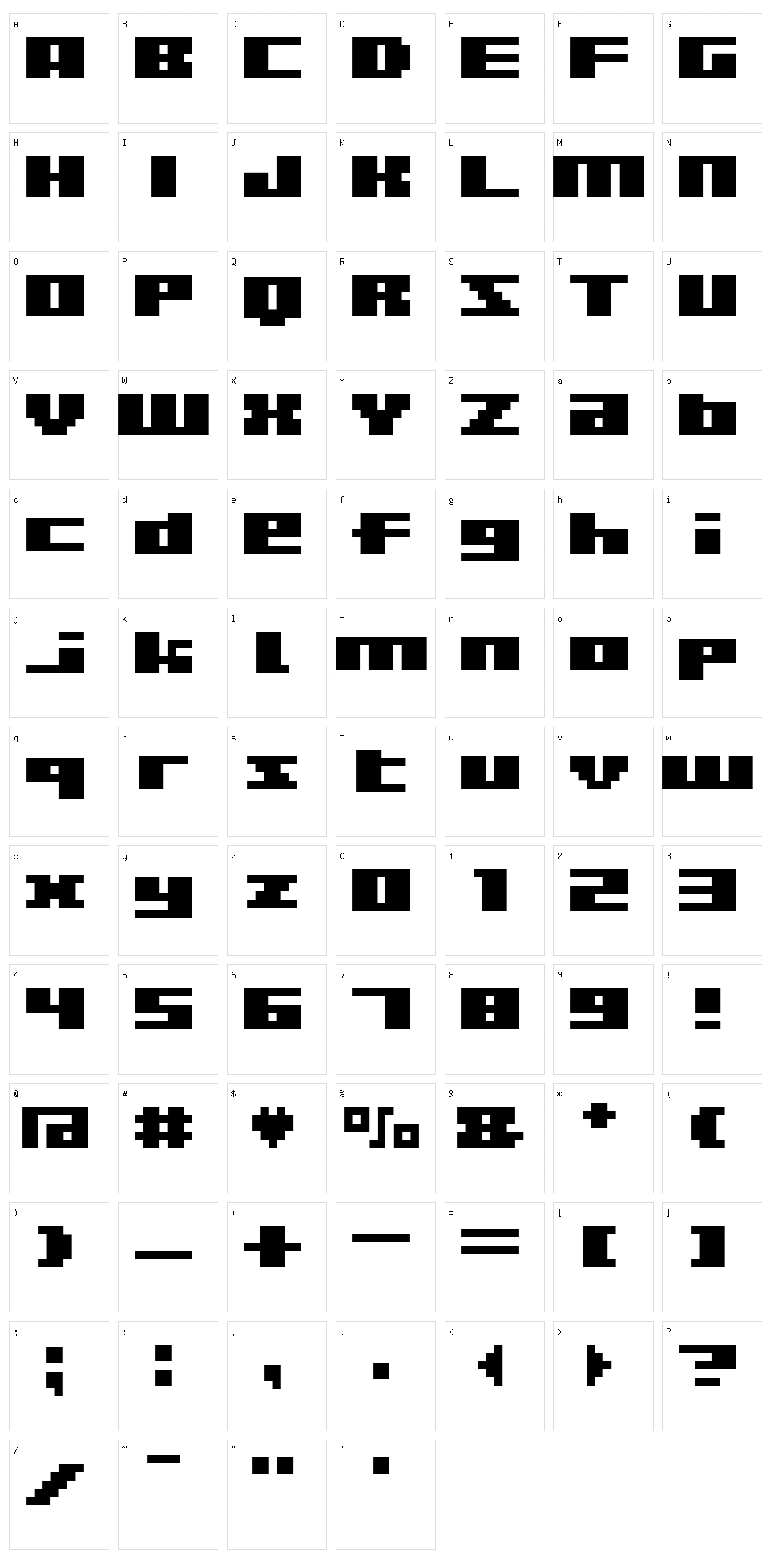 BM Rizer Character Set