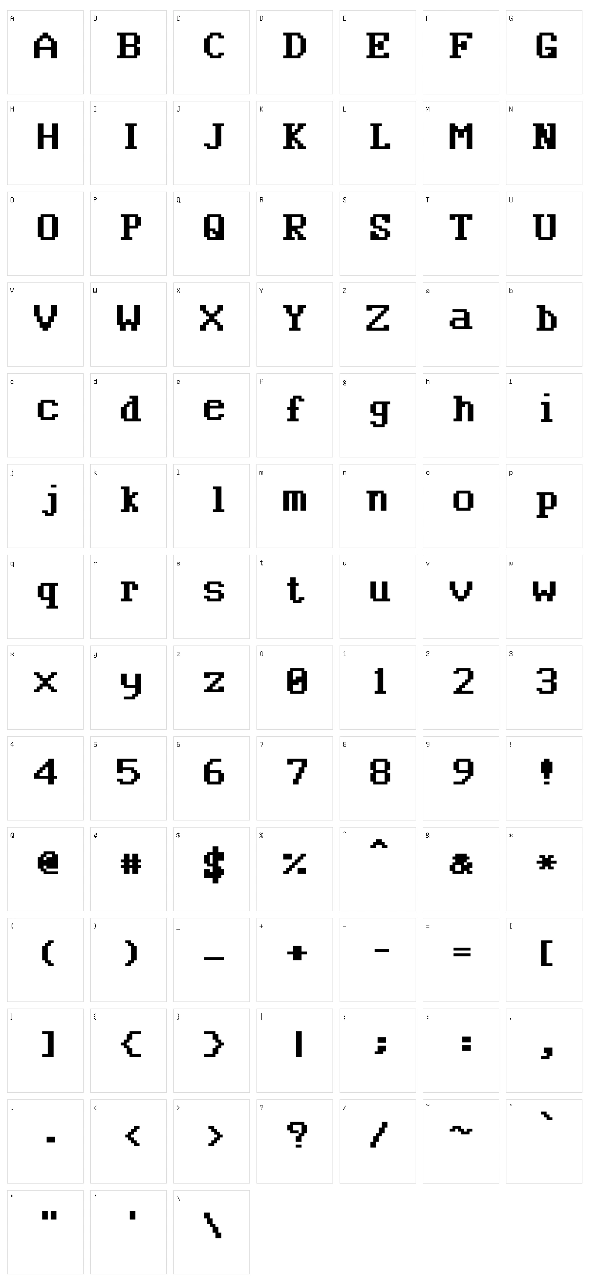 BN CUWord Character Set