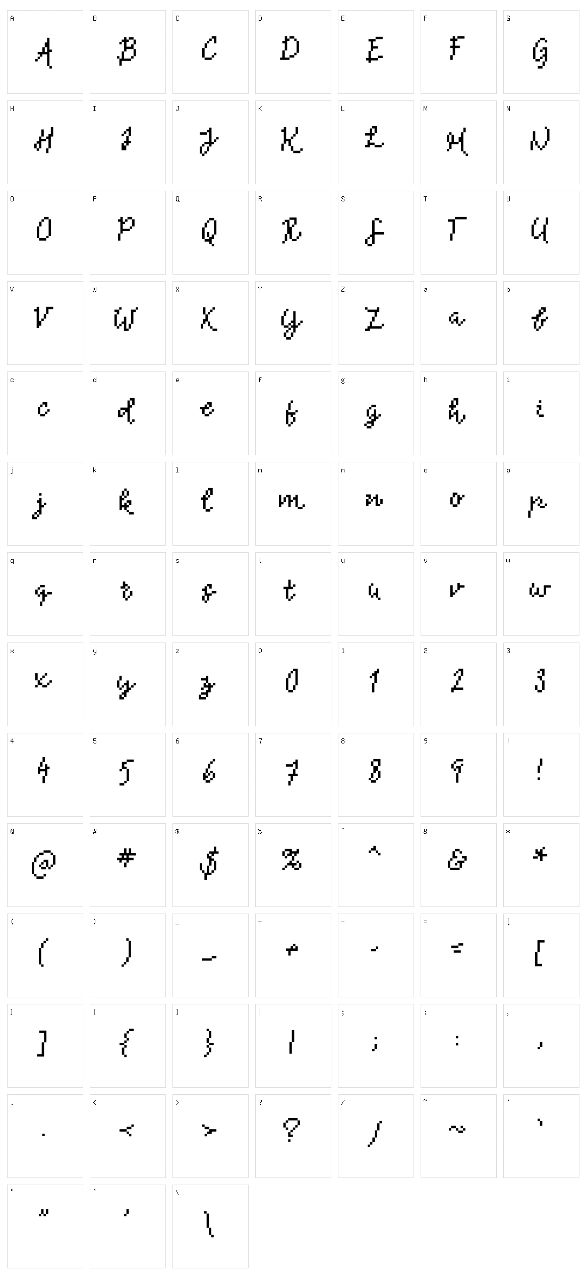 Bonefish Character Set