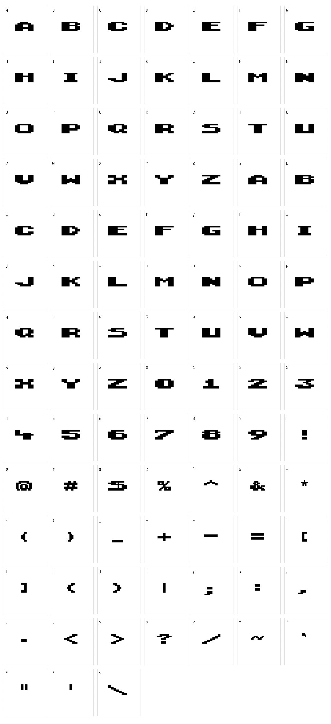 Boulder Dash 6128 Character Set