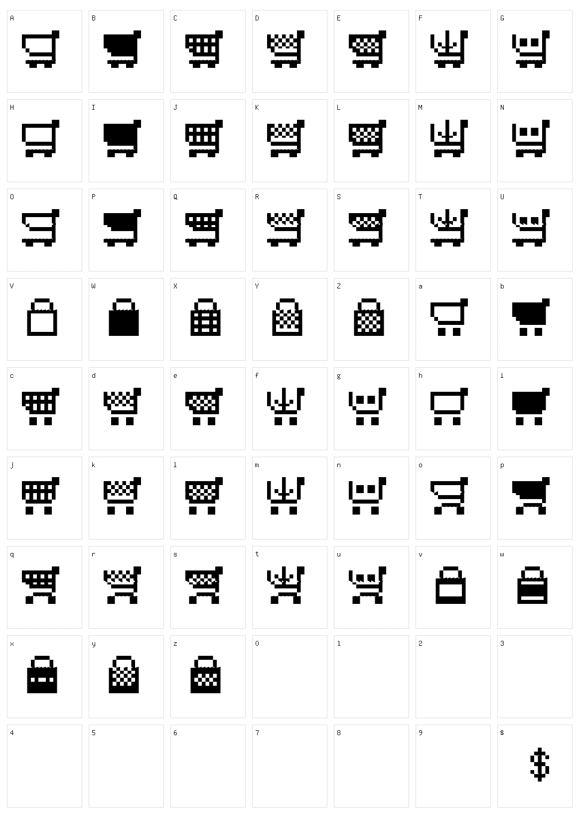 Btd Cart-O-Grapher Character Set