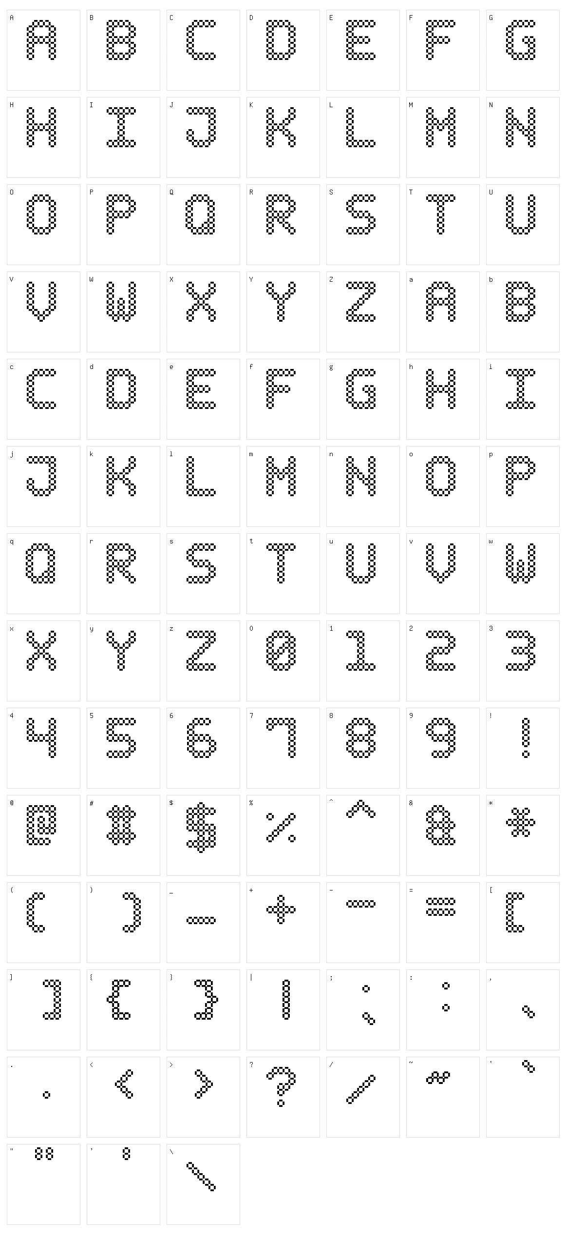 Bubble Pixel-7 Character Set