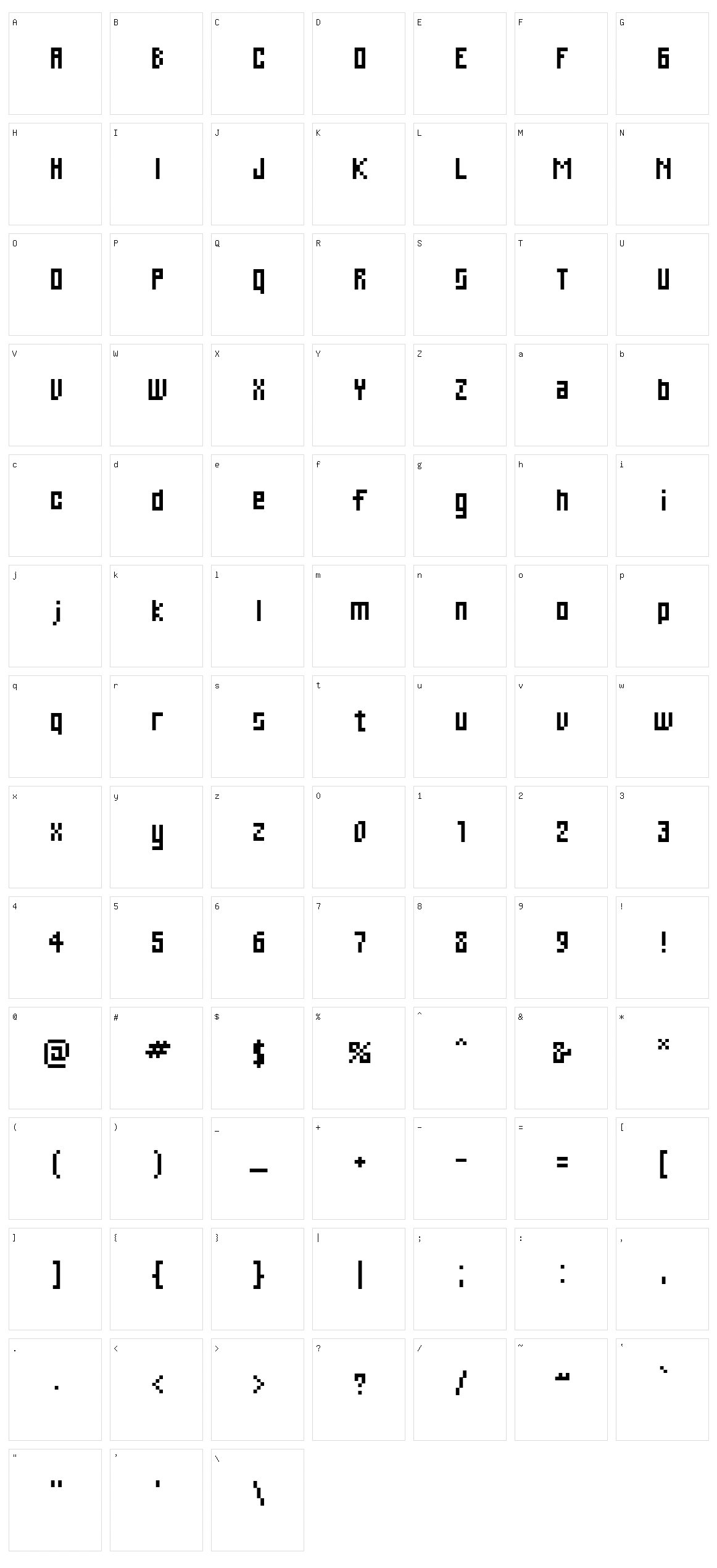 C Web Character Set