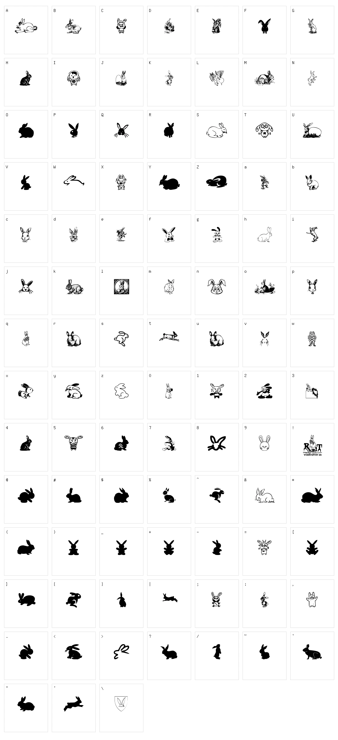 Rabbit Character Set