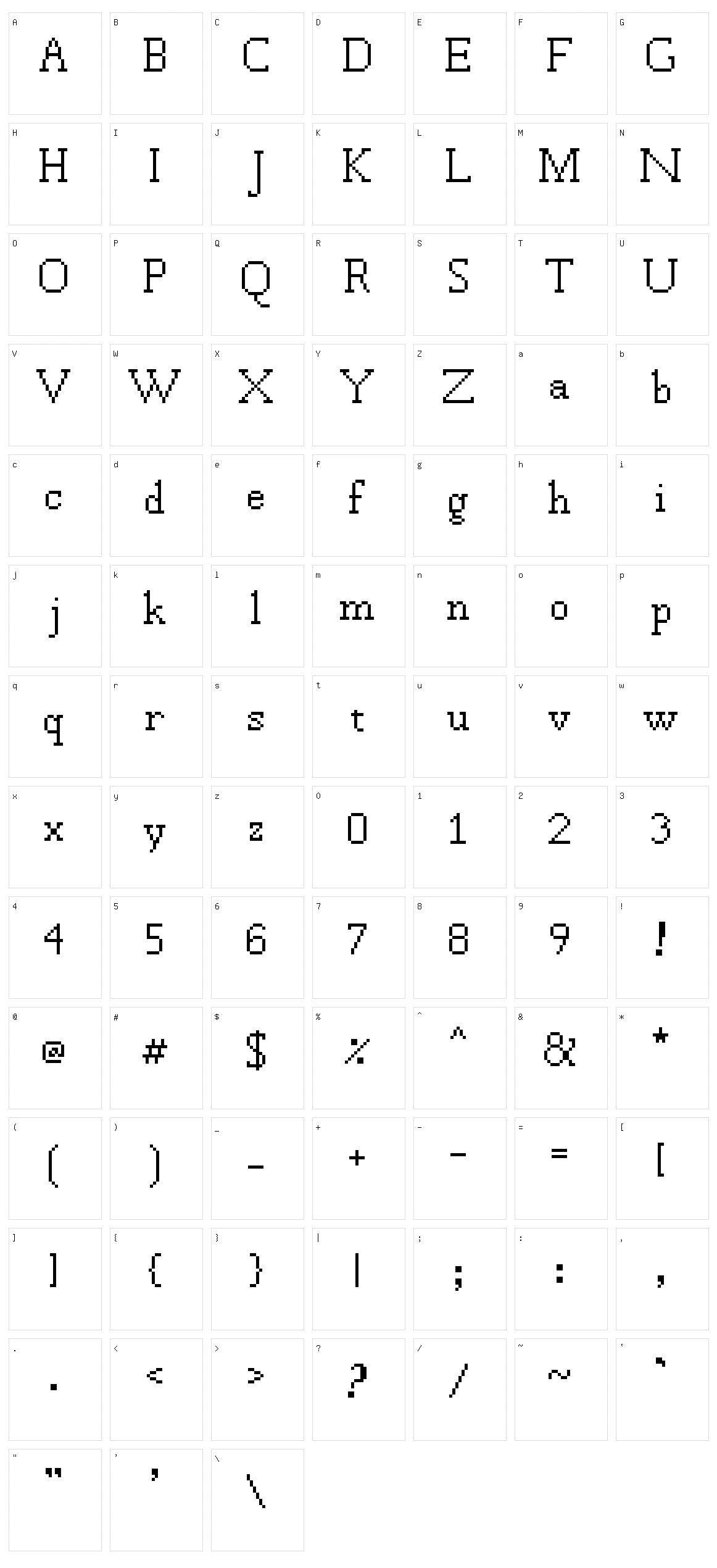 Calamity Character Set