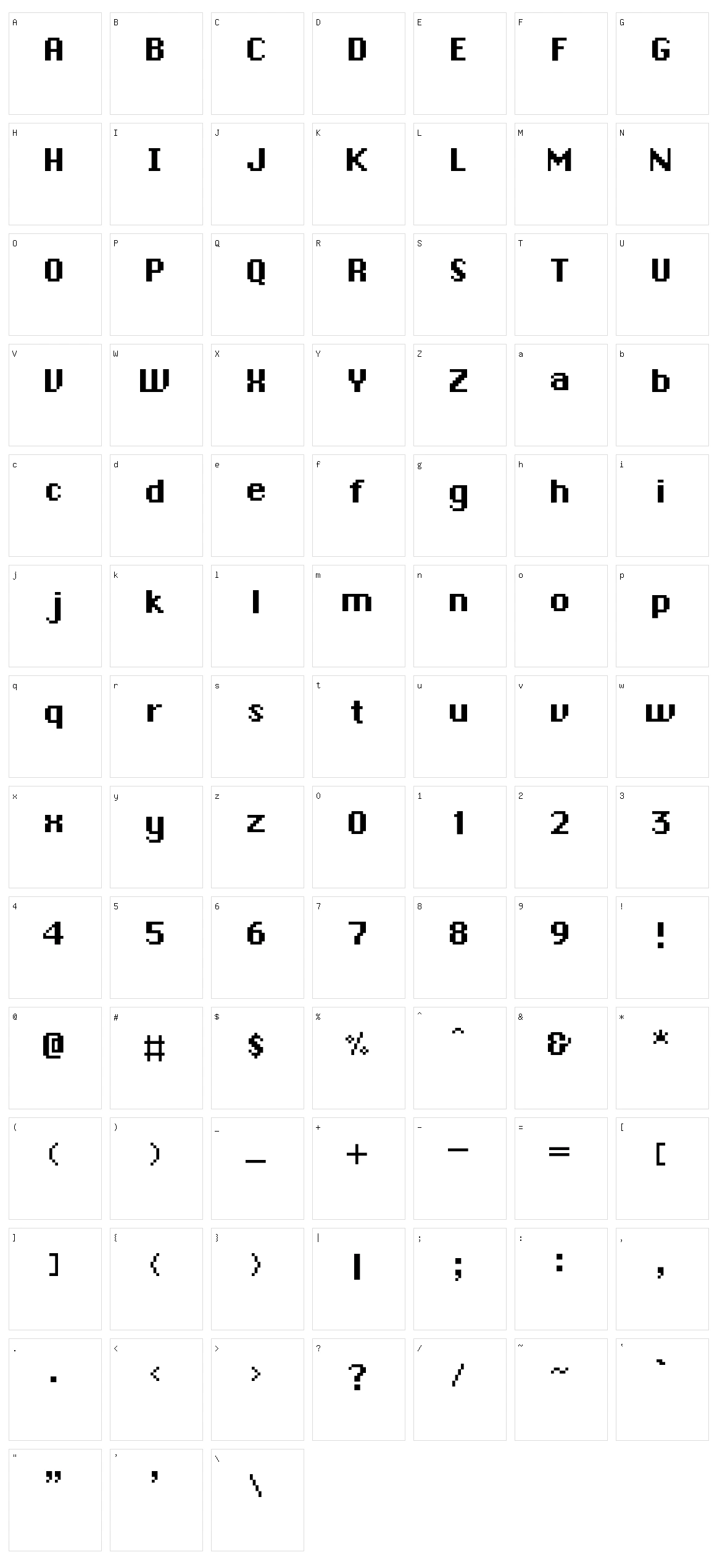 ChronoType Character Set