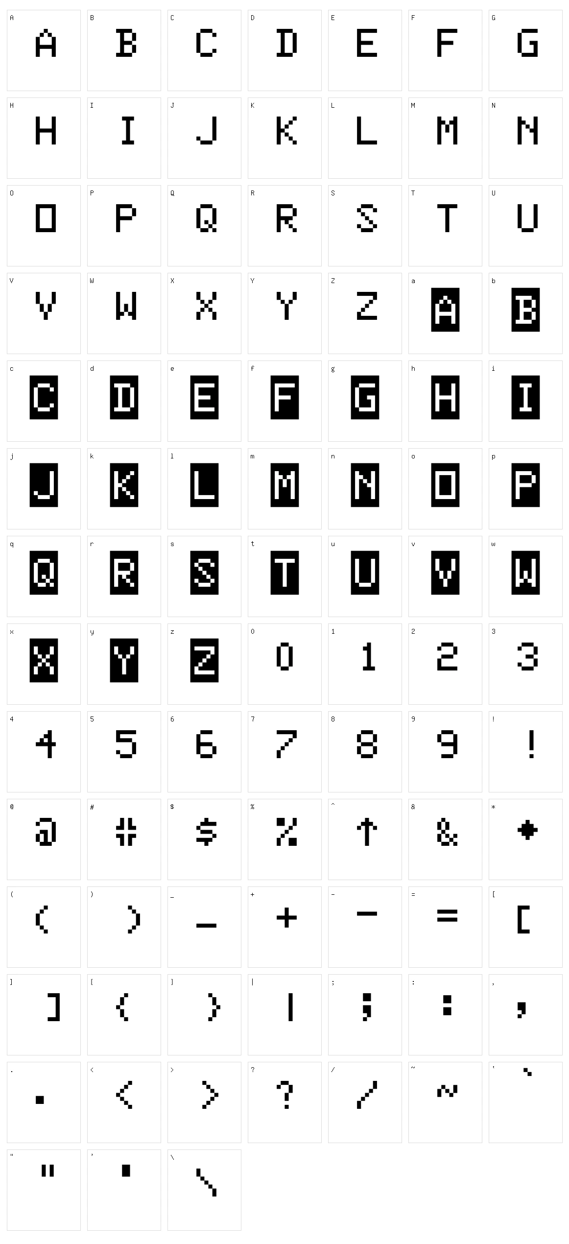 Color Basic Character Set