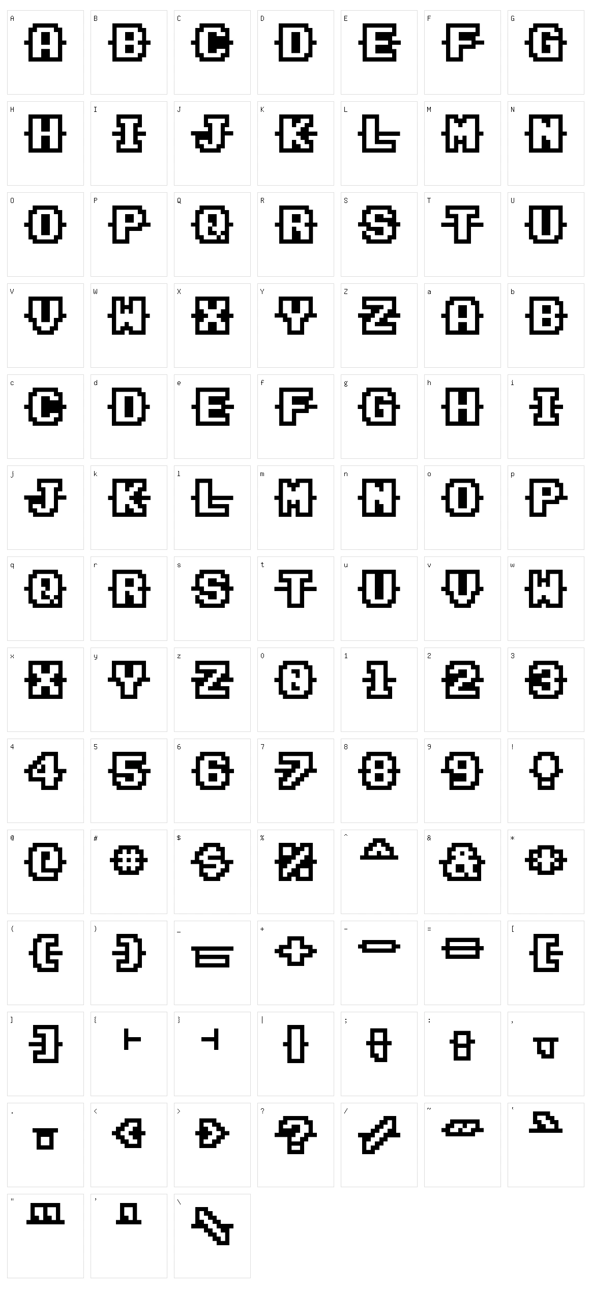 Connected Characters Character Set