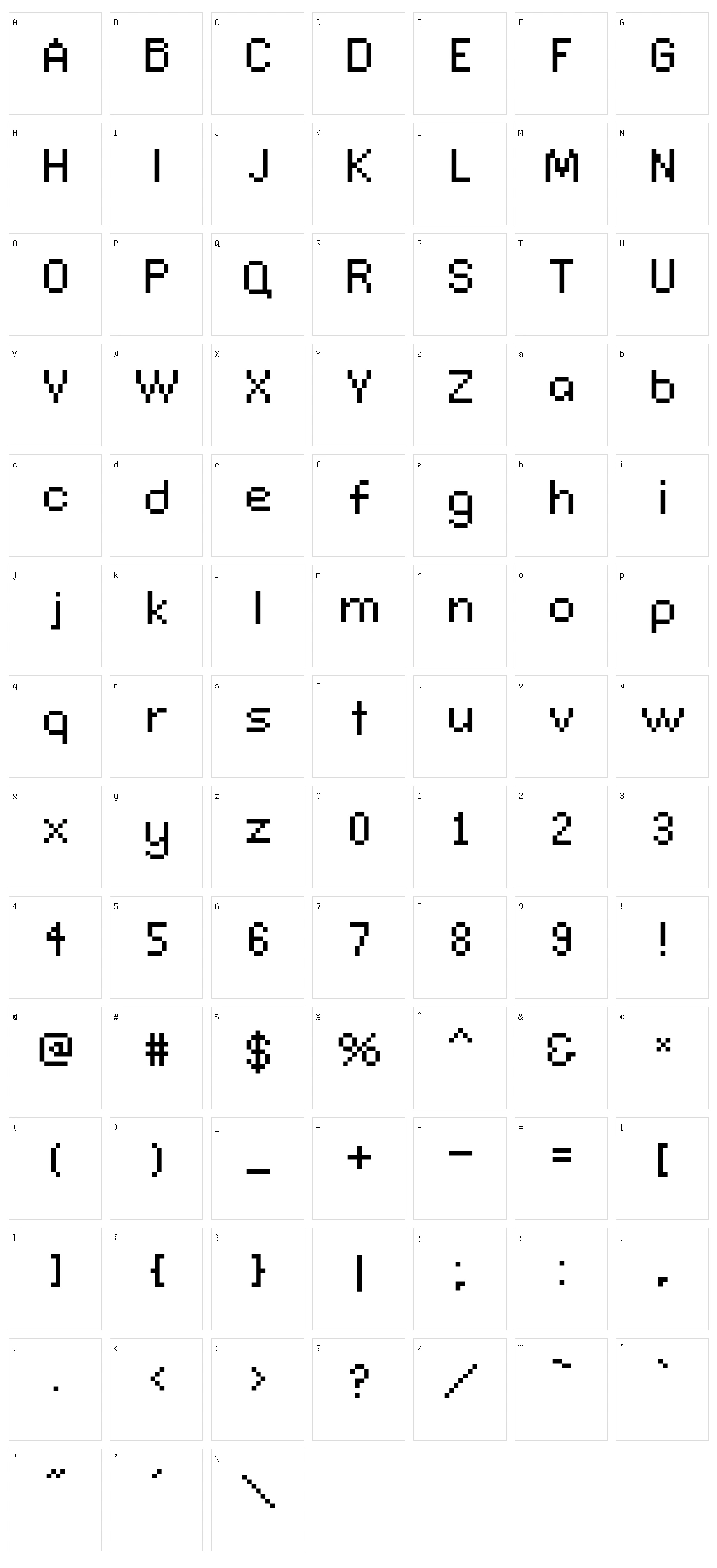 Connection II Character Set