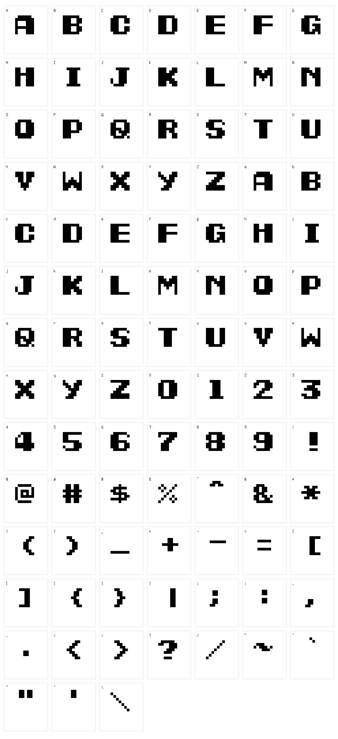 Contra Character Set