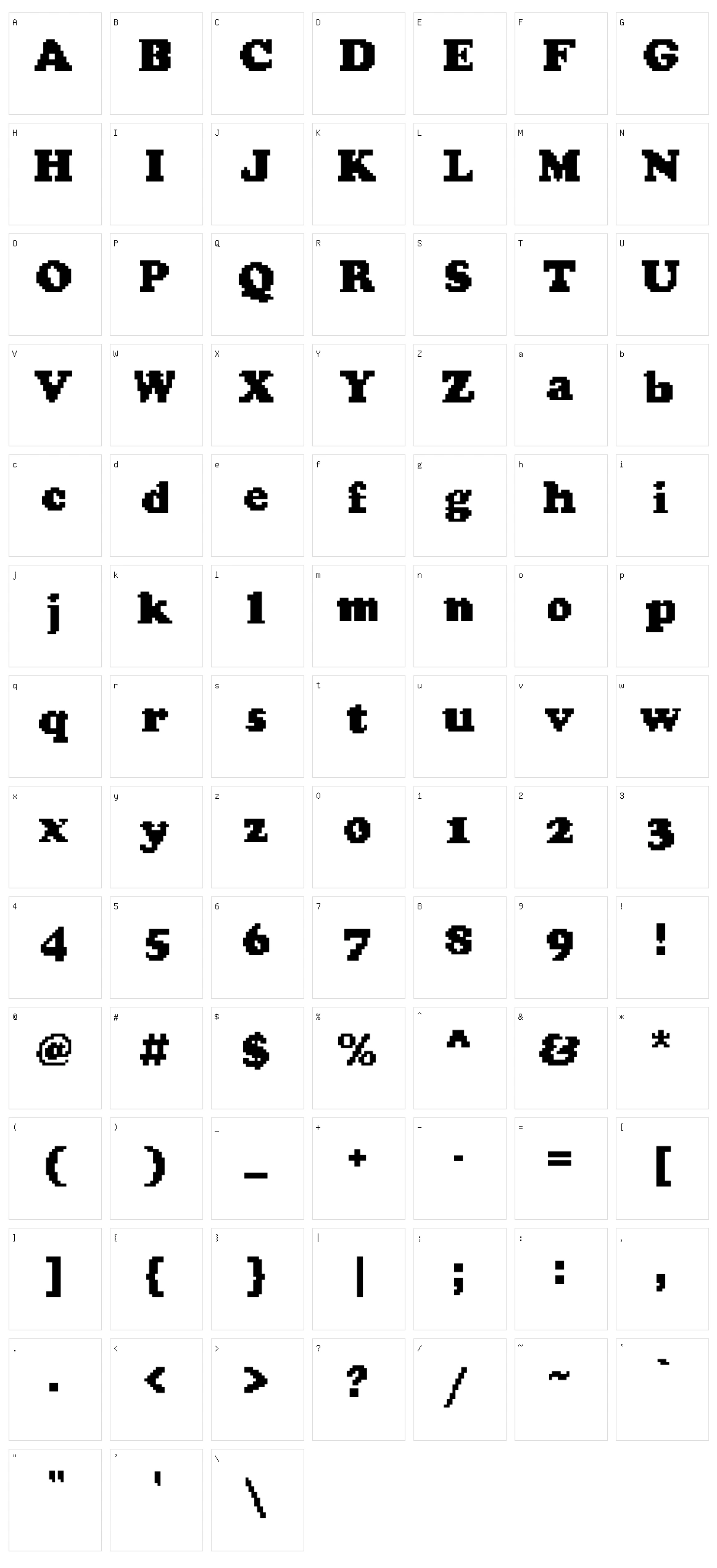 Cooper Bits Character Set