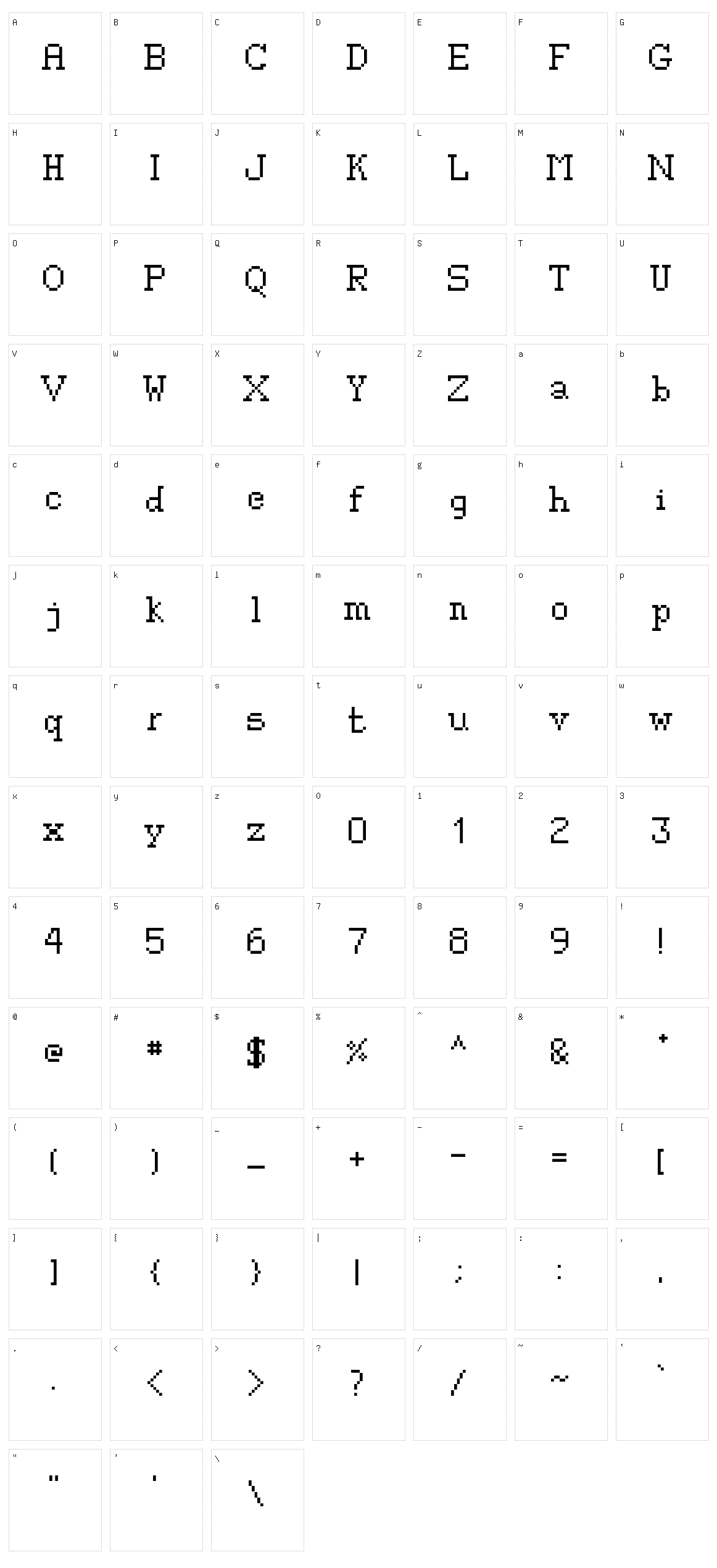 Crazy creation Character Set