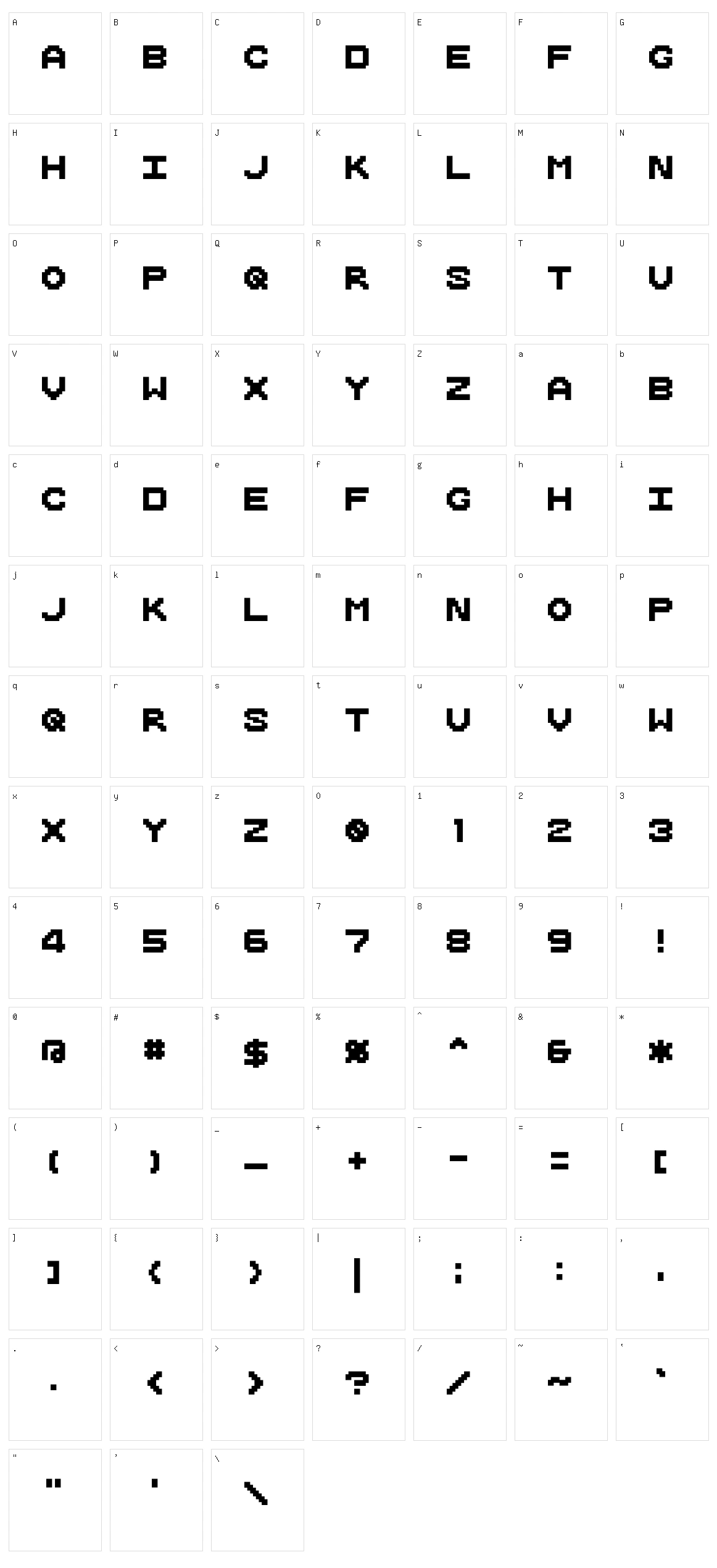 Cube Cavern Character Set