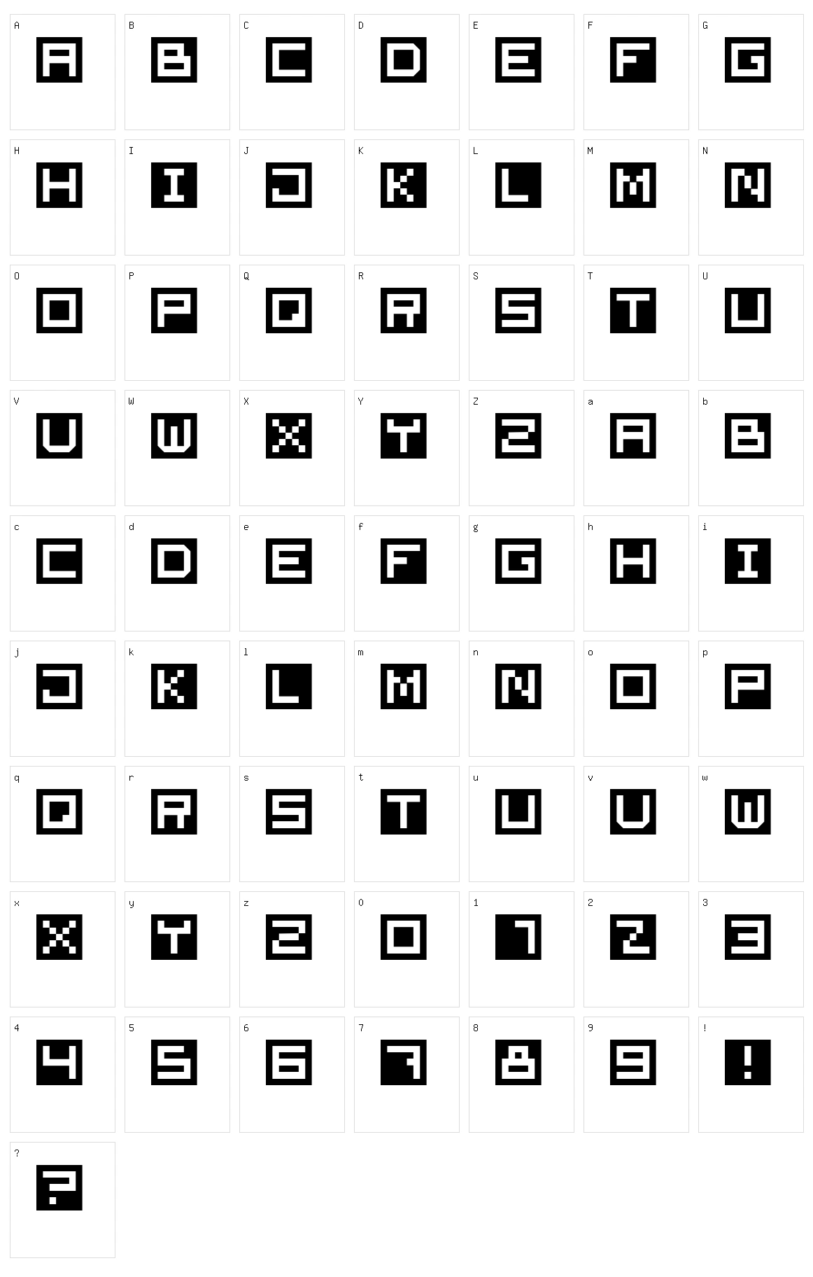 Cube Font Character Set