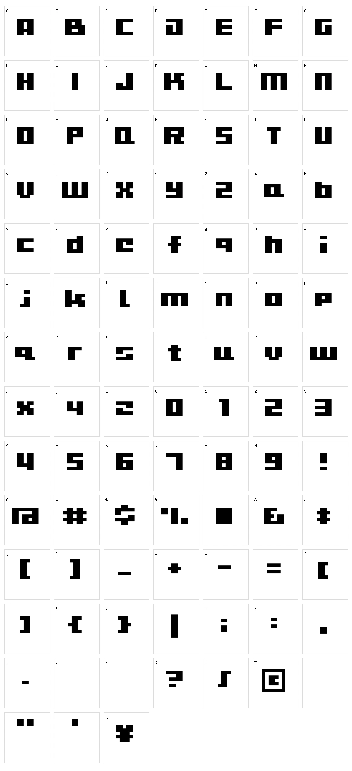 D3 CuteBitMapism Character Set