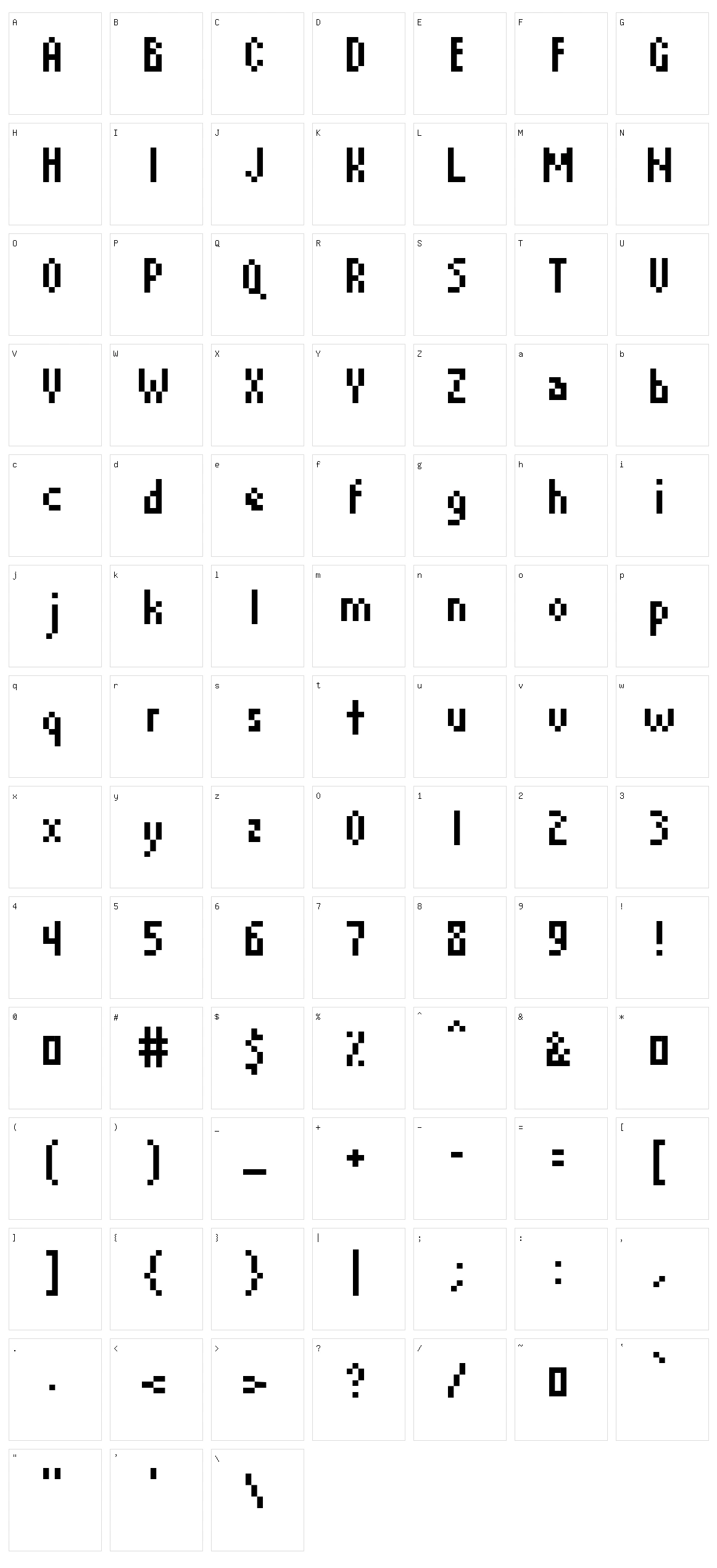 David Device Character Set