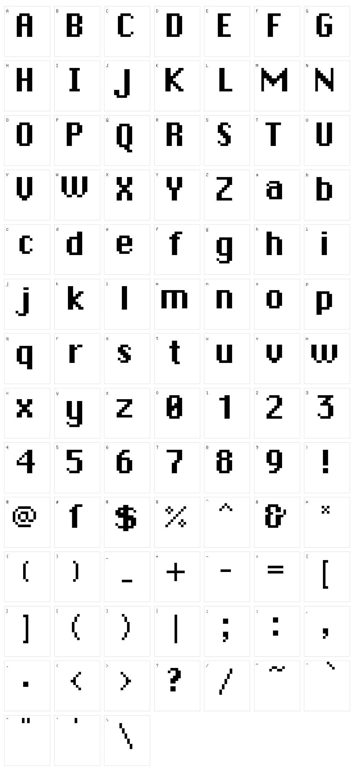 DePixel Character Set