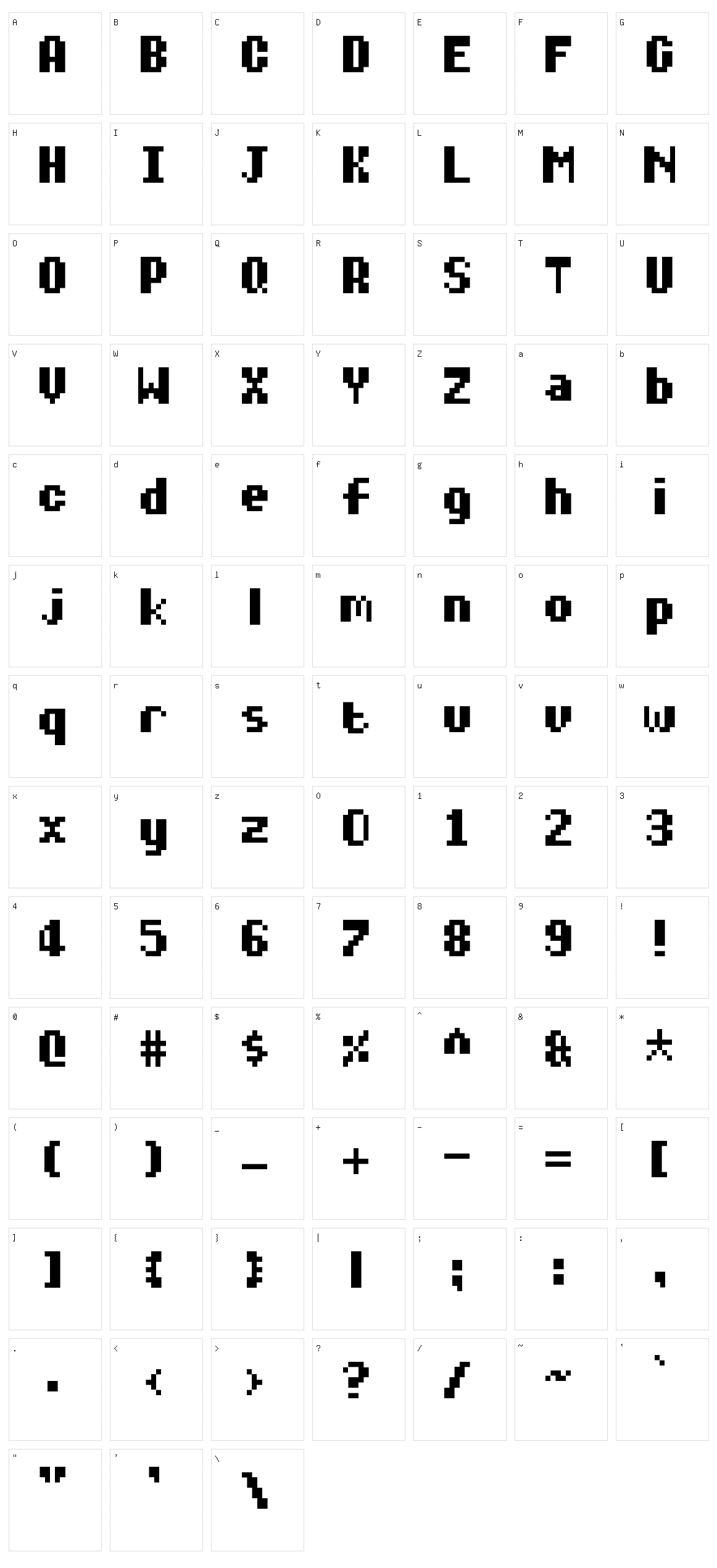 Diary of an 8-bit mage Character Set