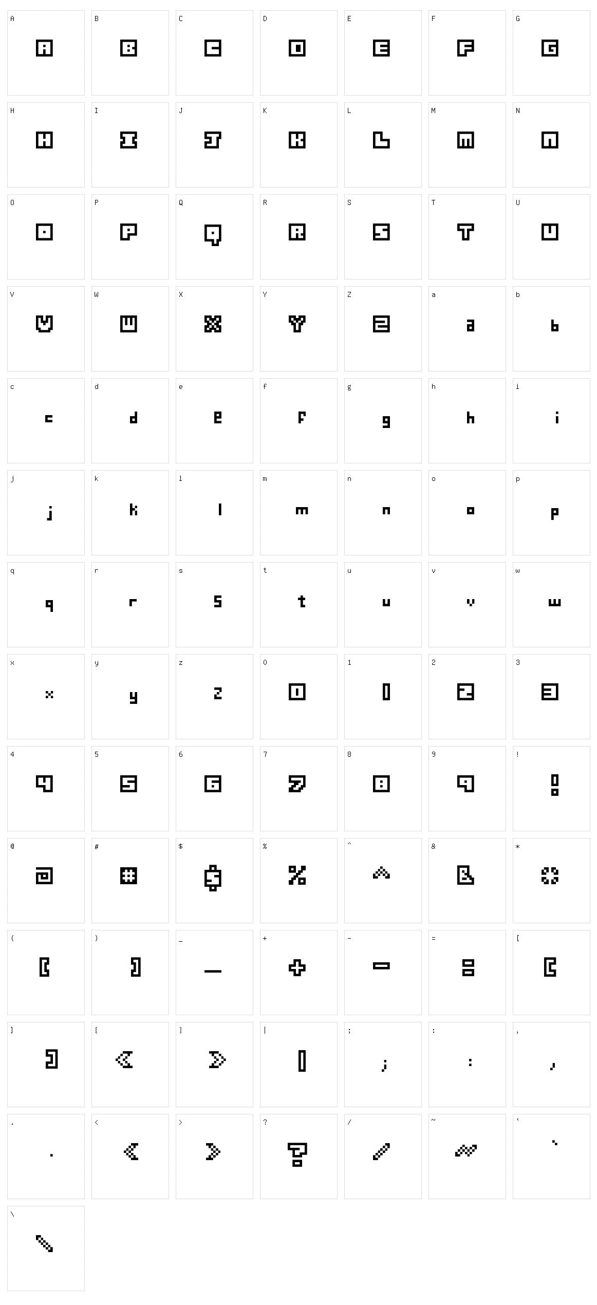 Digiffiti Character Set