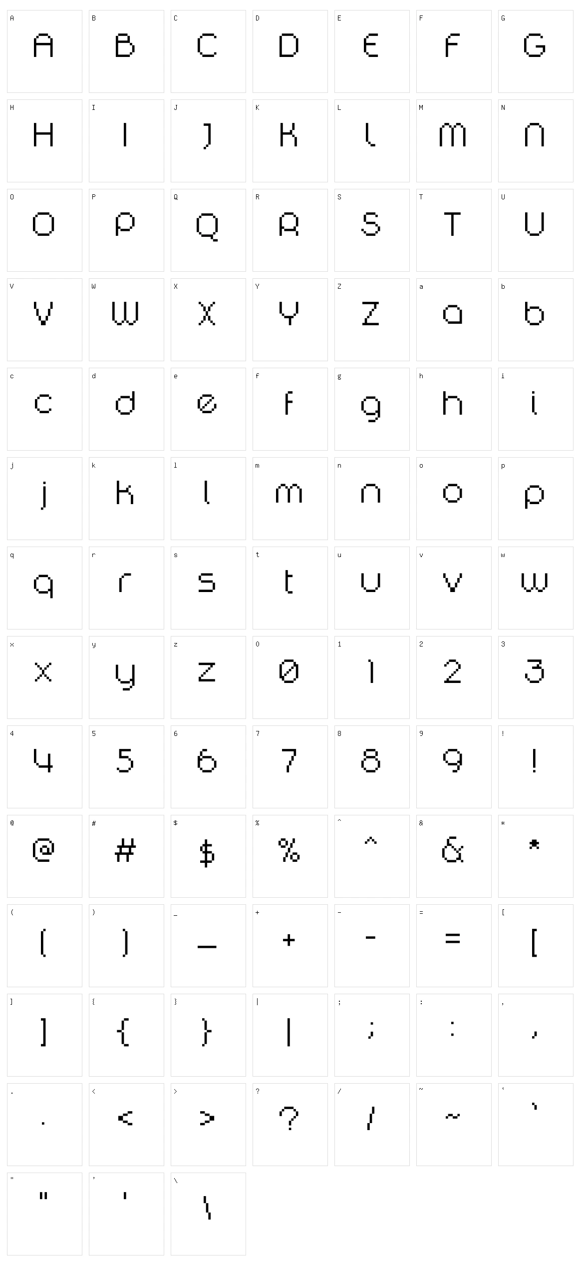 Digital Disco Character Set