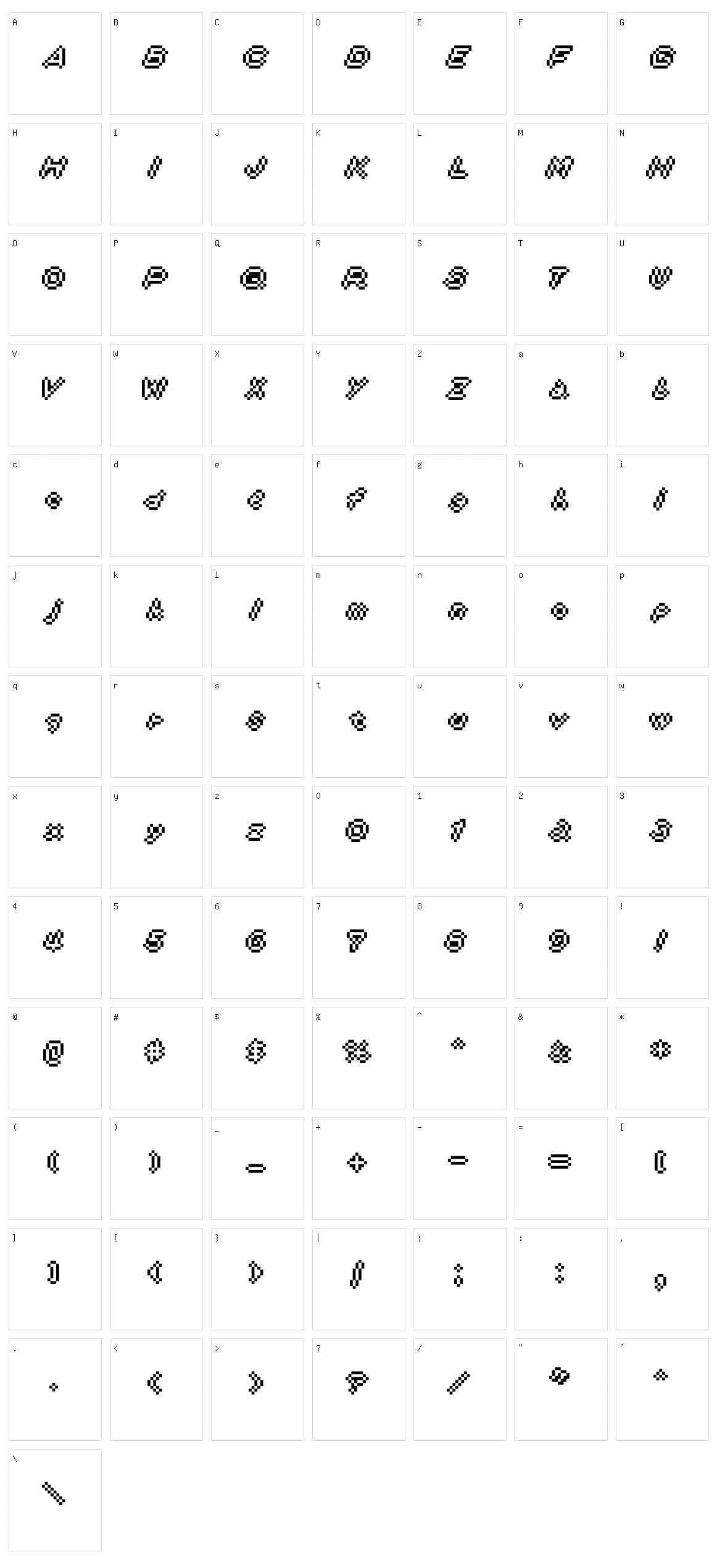 DigitalDrip Character Set