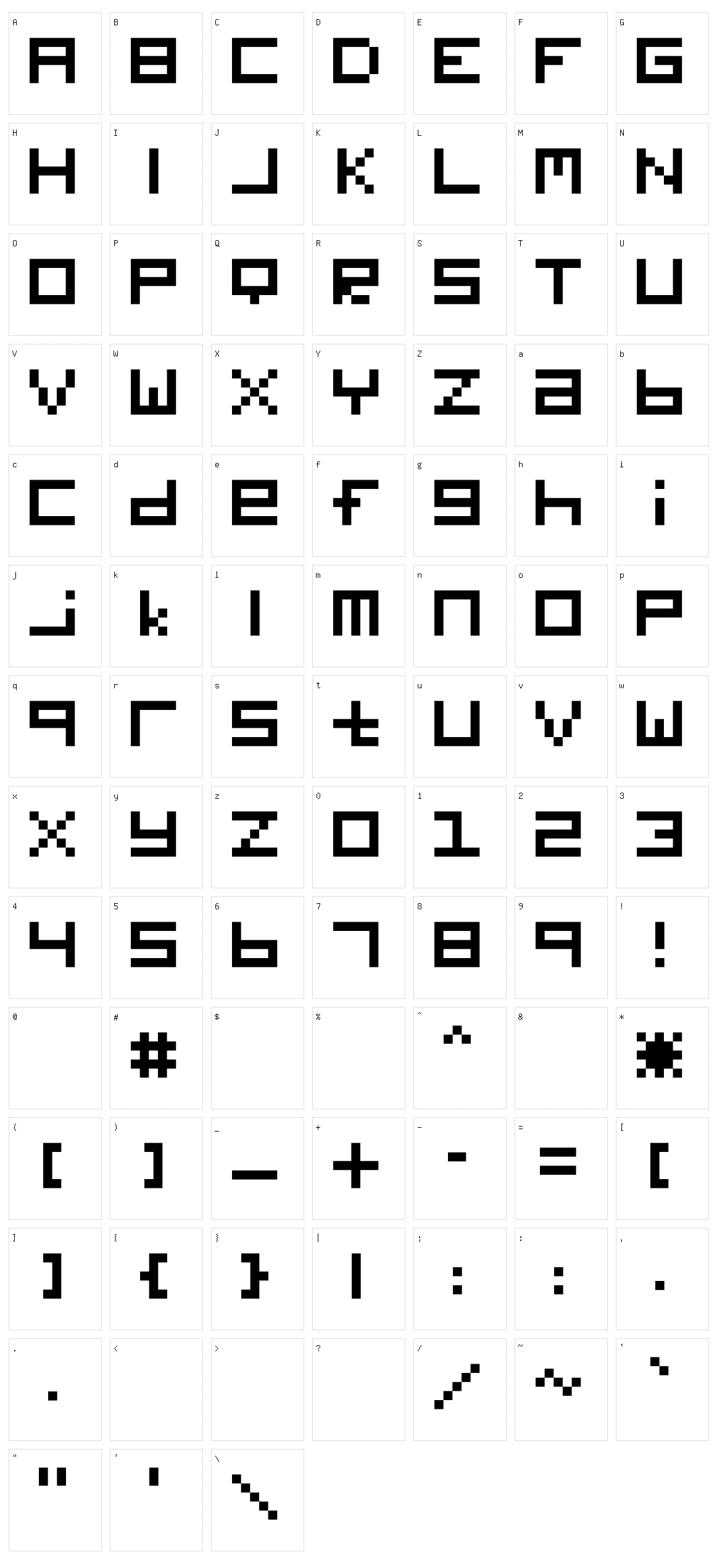 Digitalix Character Set