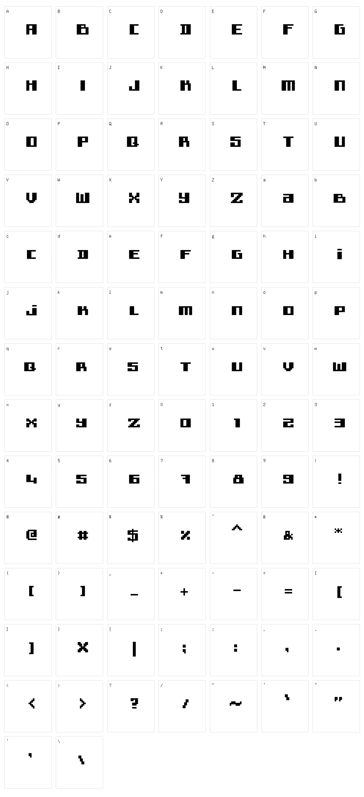 Dopecre Character Set