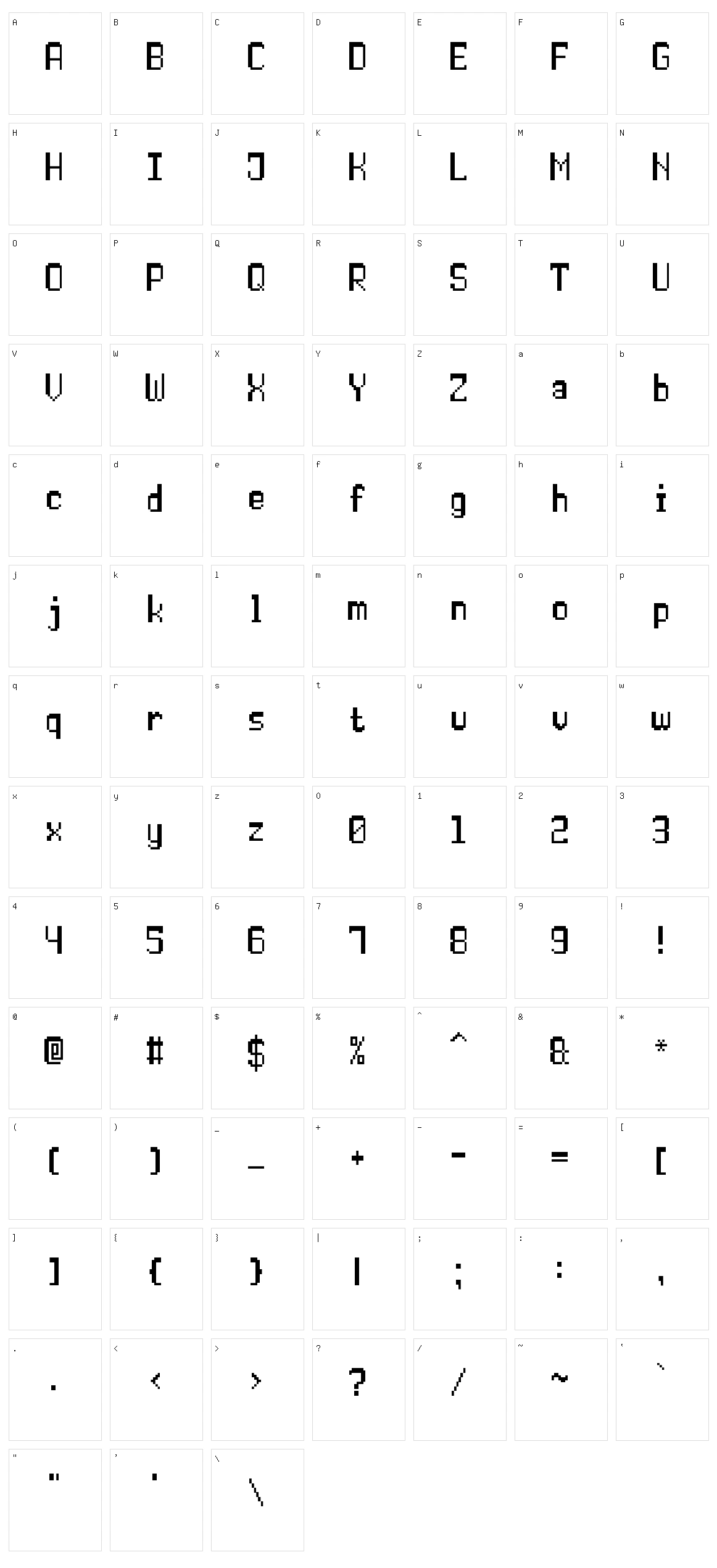 Double Pixel-7 Character Set