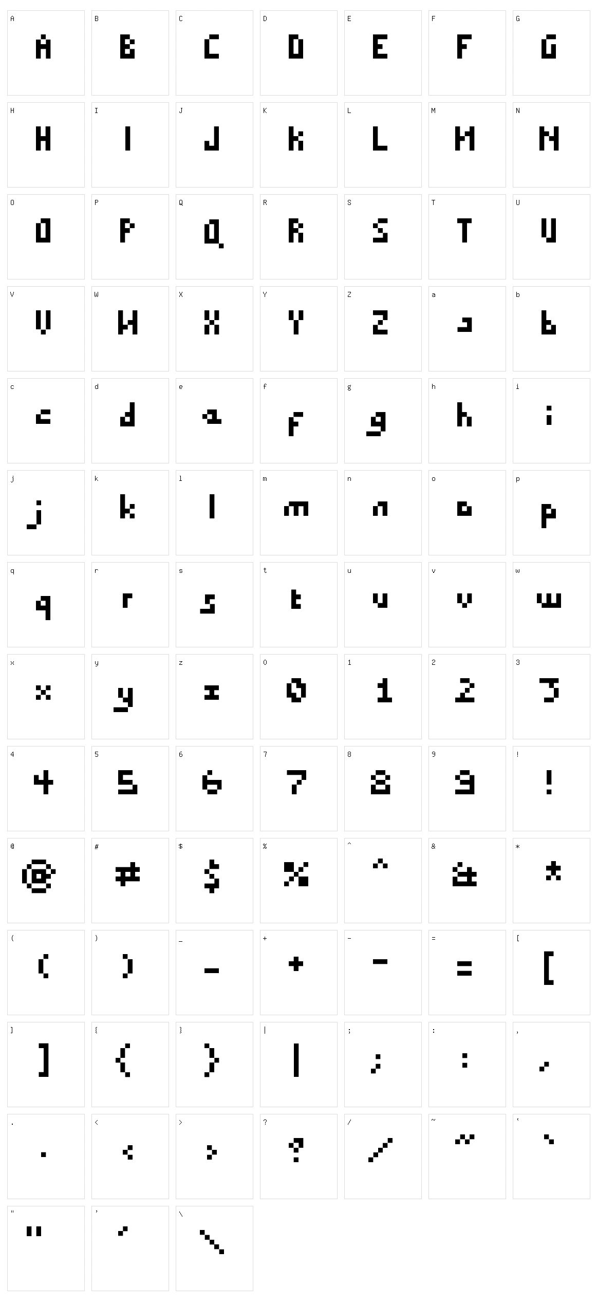 Draconian Pixels Minimal Character Set
