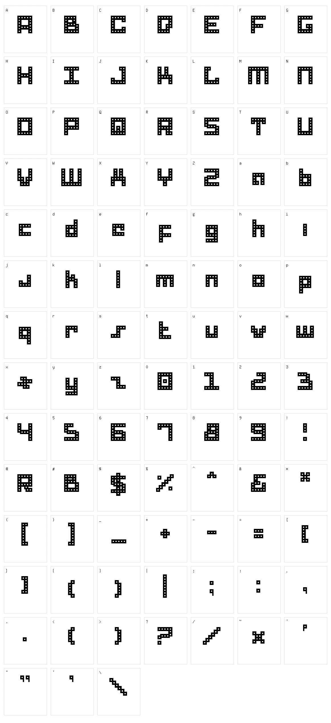 Drid Herder Bitmap Character Set