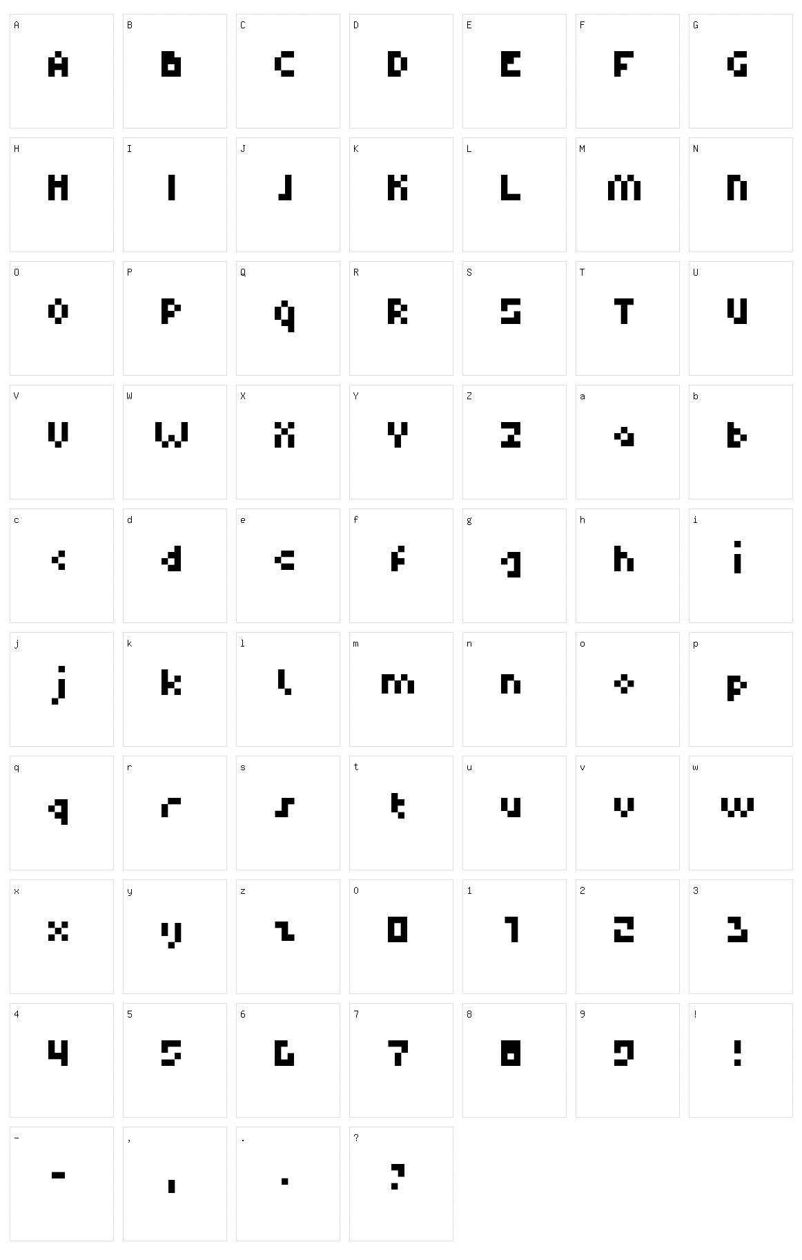 Dupix Character Set