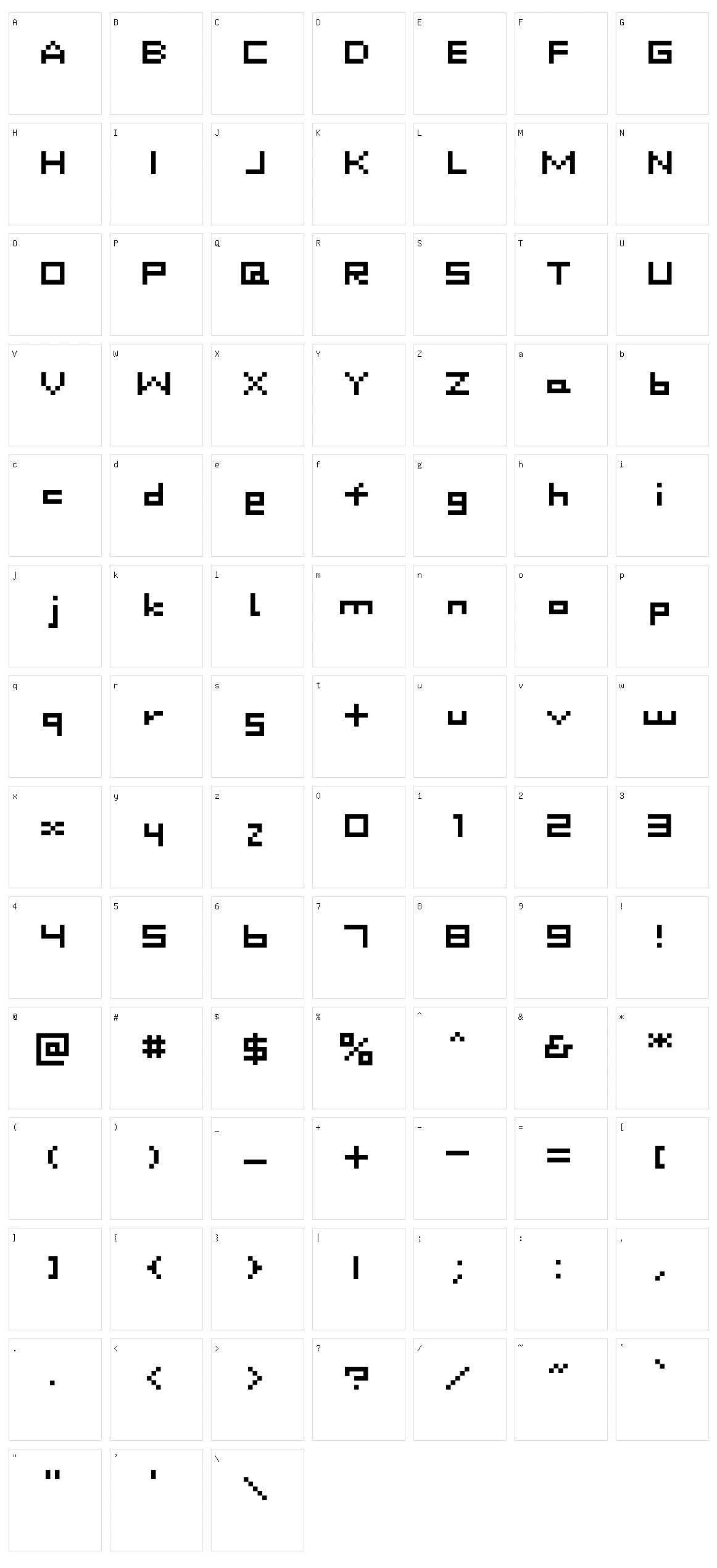 DustDot Character Set