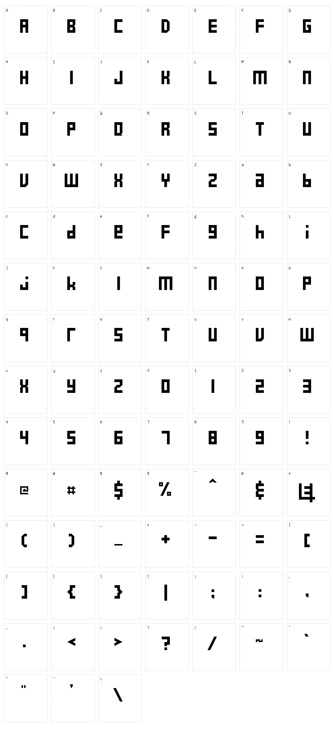 E4 2017 Character Set