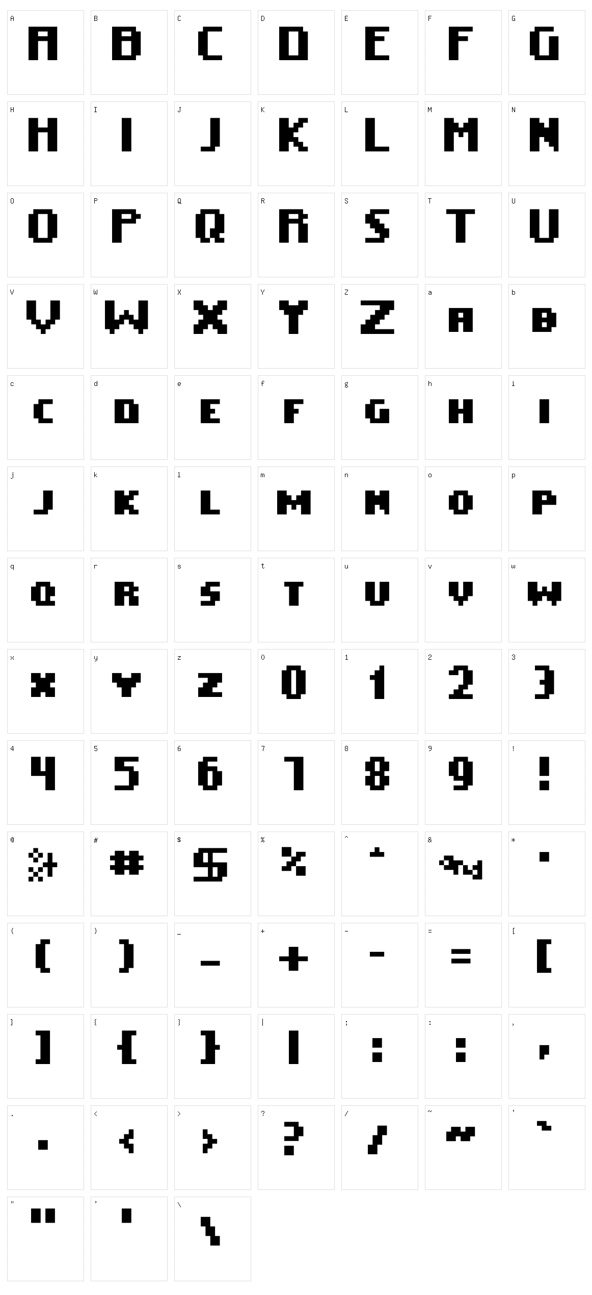 Ease Of Use Character Set