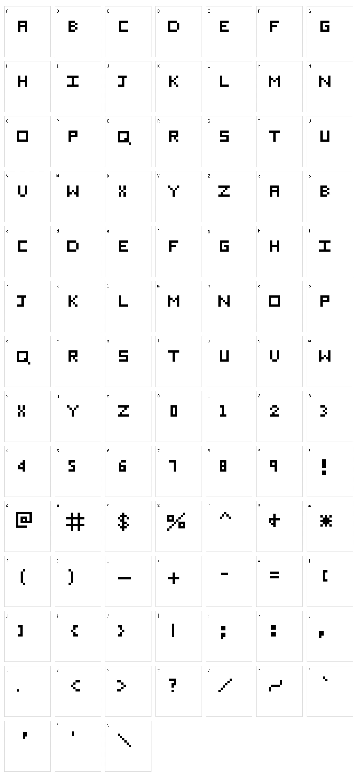 Eichante Character Set