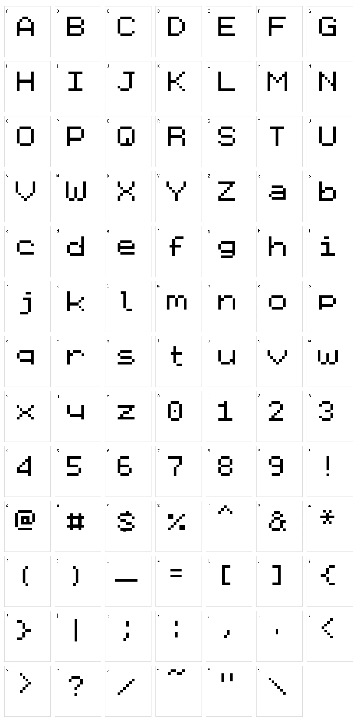 Emulator Character Set