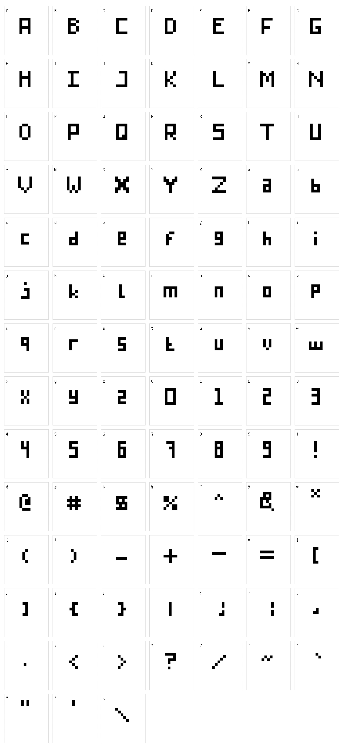 Endlesstype Character Set