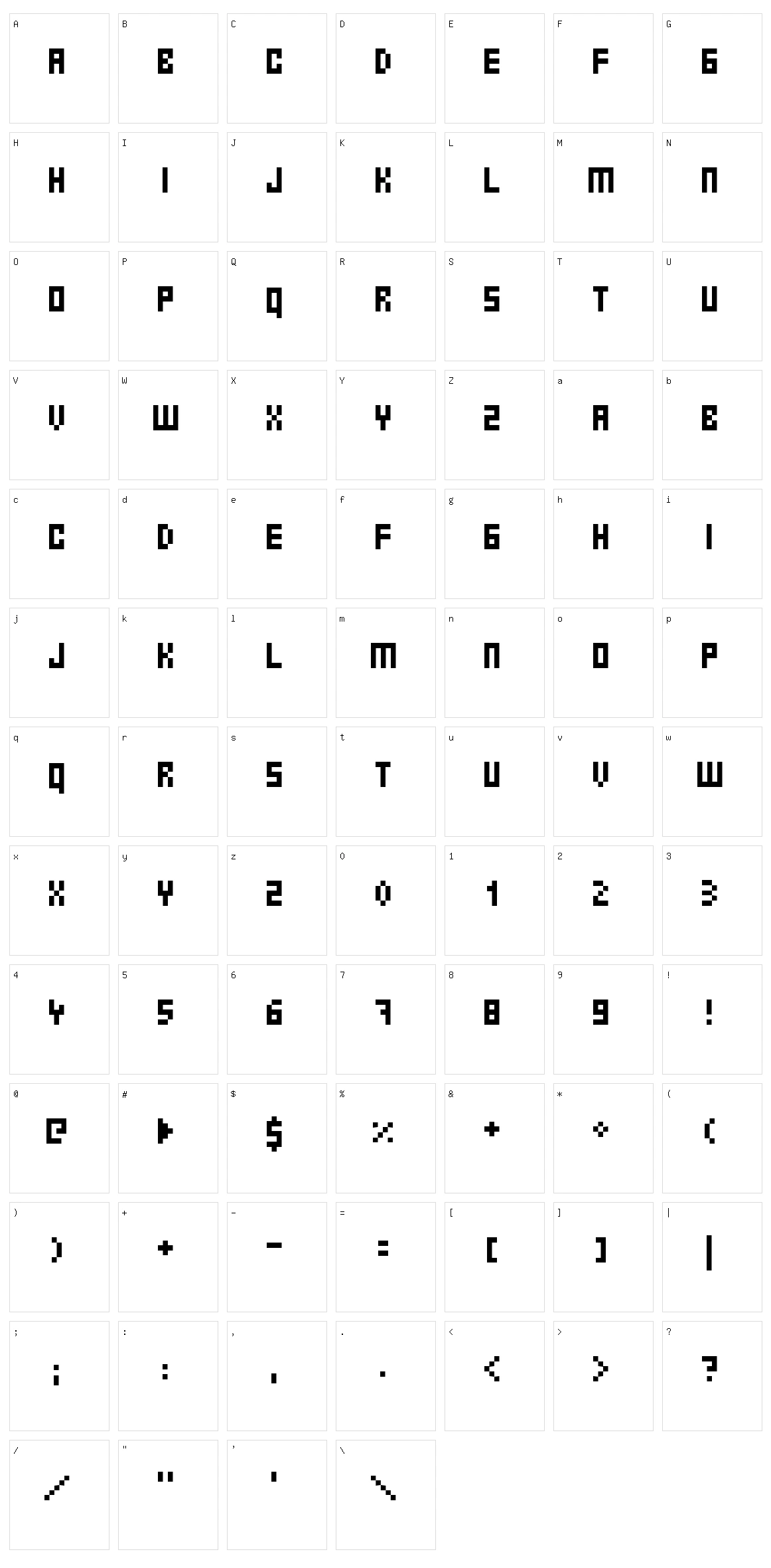 Ernest Character Set