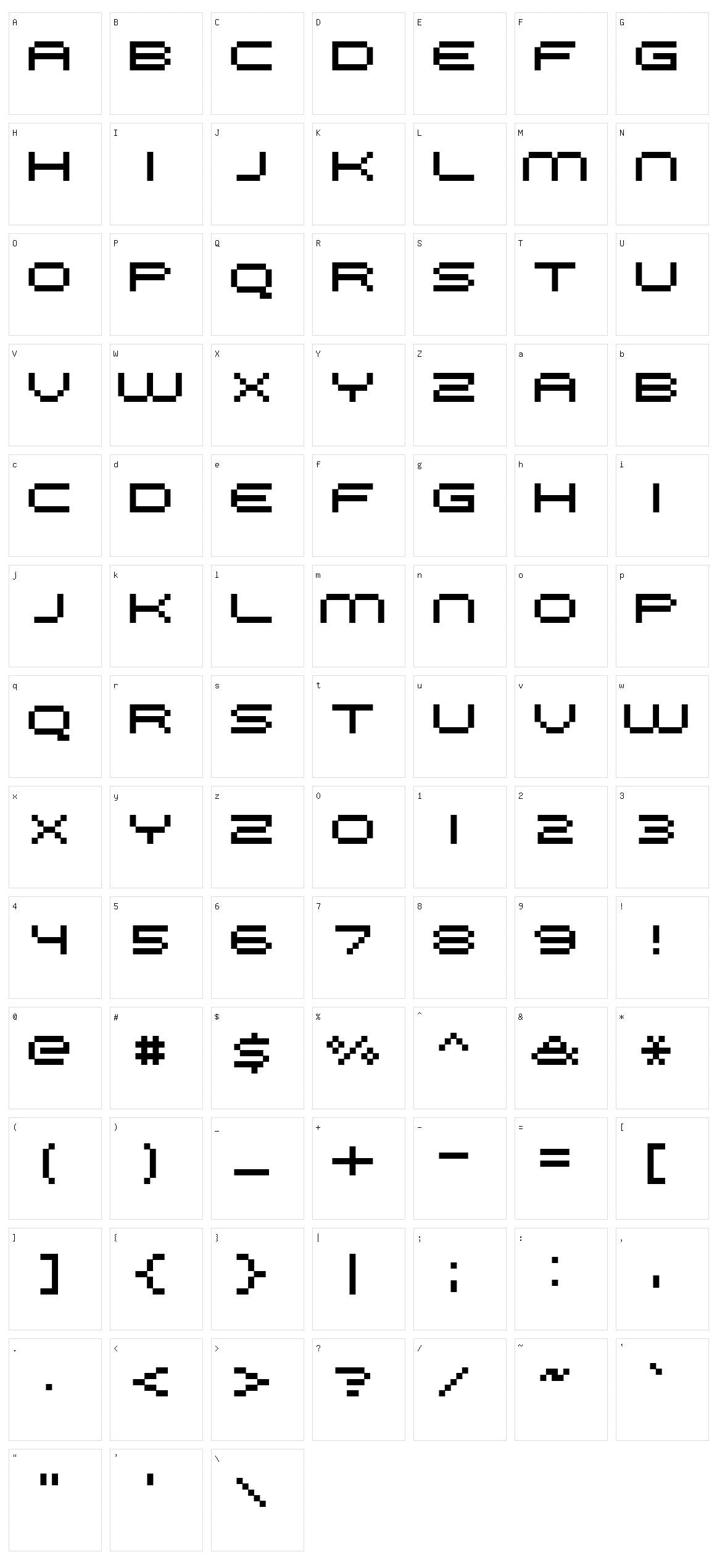 FFF Galaxy Character Set