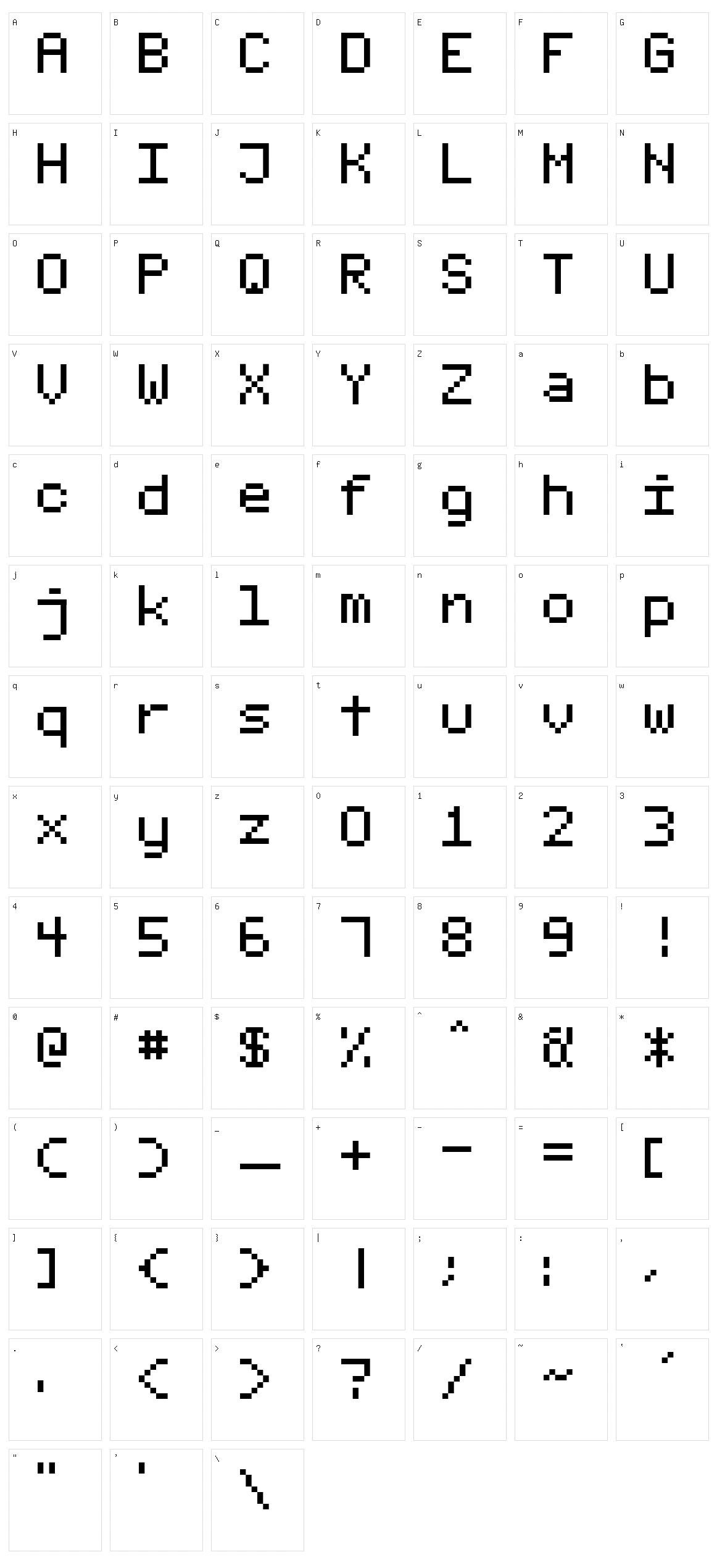 Fixed_v01 Character Set