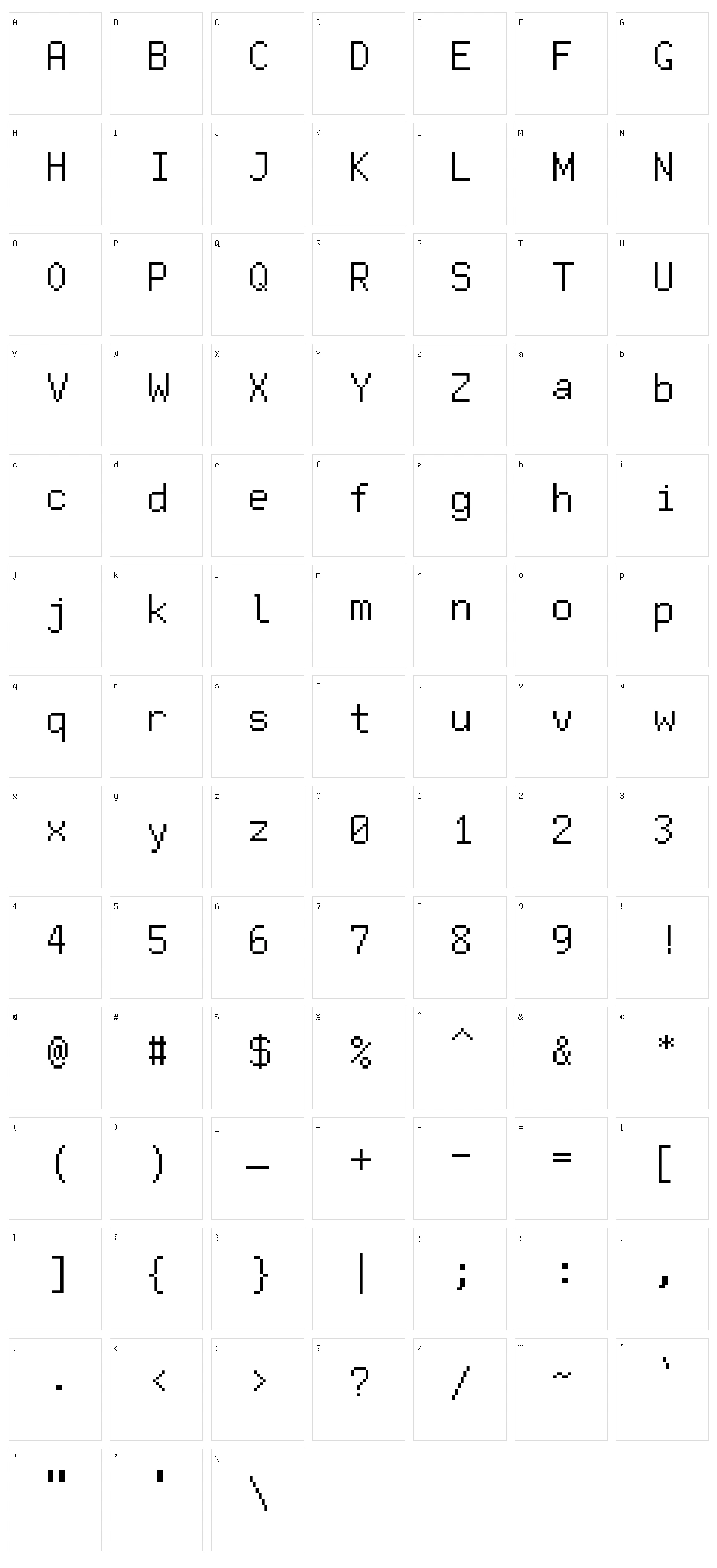 Free Pixel Character Set