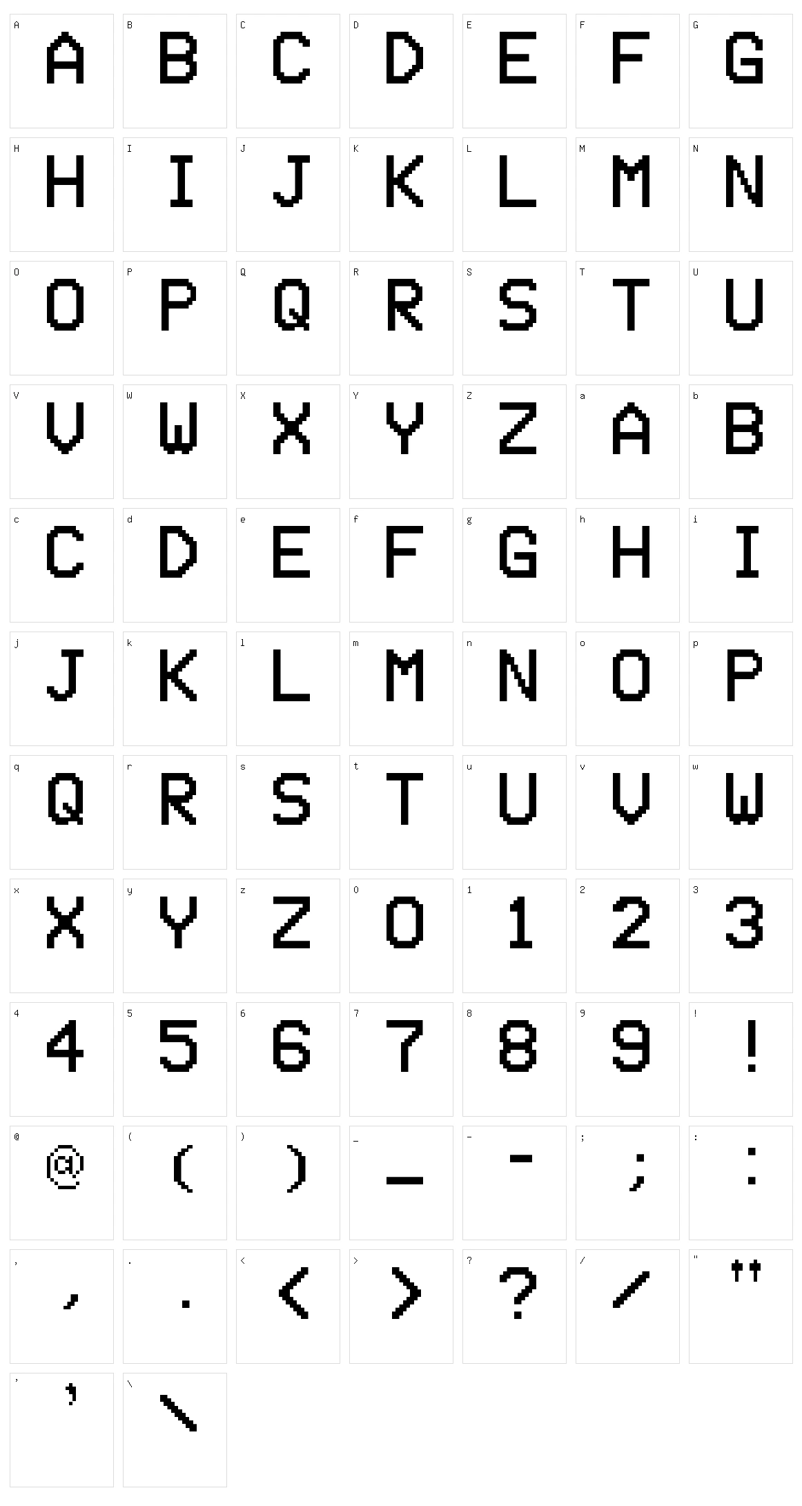 Freecam Character Set